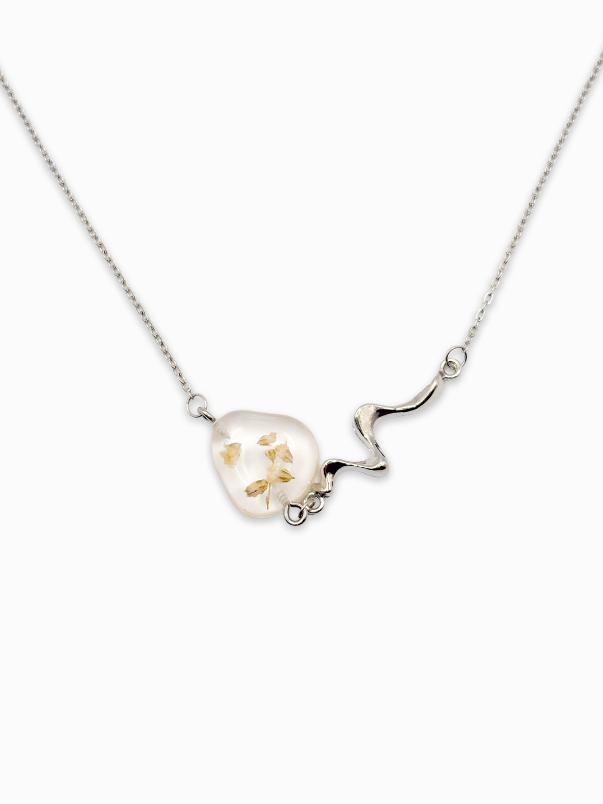 Sierlijke Ketting met Steen Gevuld met Echt Gipskruid (The Classics) - 132666 Sierlijke Ketting met Steen Gevuld met Echt Gipskruid (The Classics)