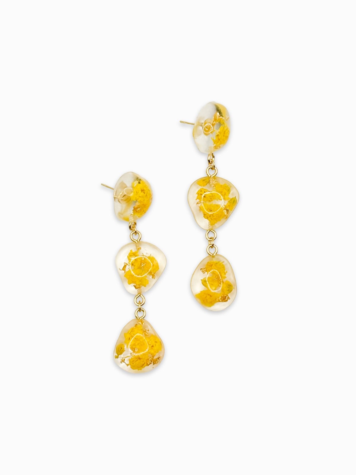 Statement Oorbellen met 3 Stenen Gevuld Echte Bloemen uit Amsterdam (… - 132686 Statement Oorbellen met 3 Stenen Gevuld Echte Bloemen uit Amsterdam (Limoncello Romance)