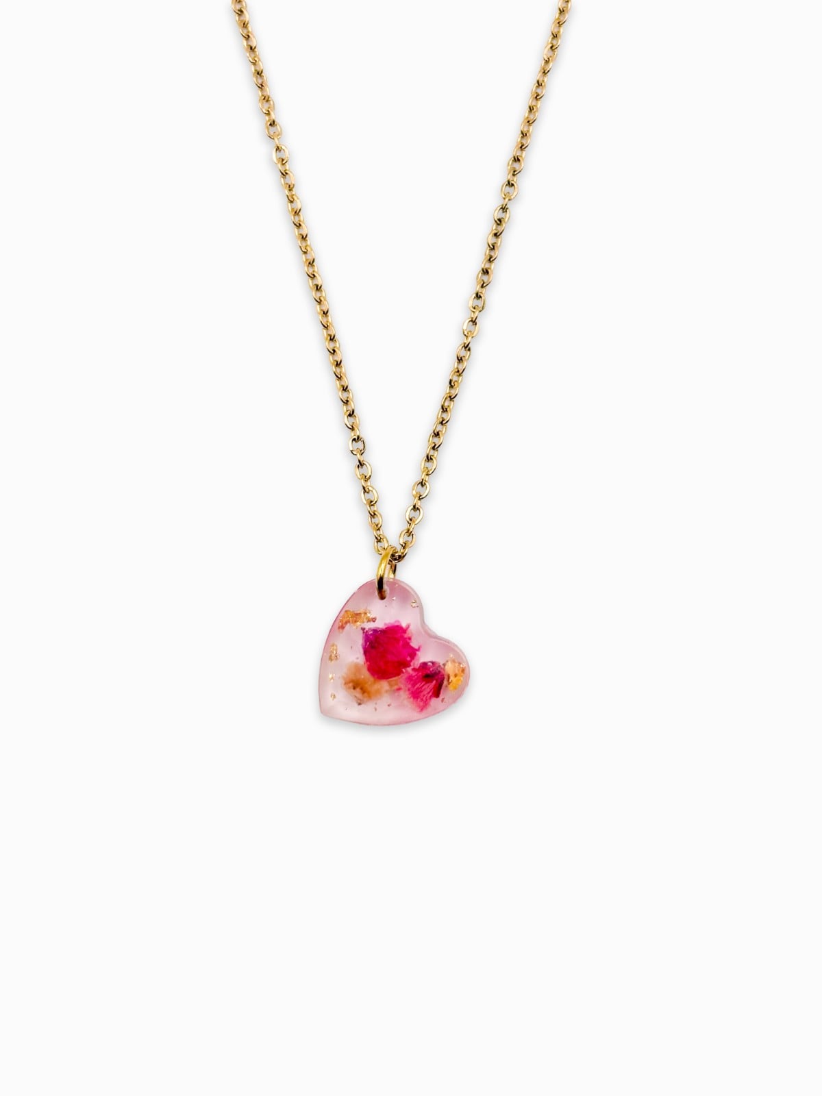 Subtiele Ketting met Hartjes Hanger Gevuld met Echt Gipskruid uit Den Haag (GirlMeetsDenHaag x CH Design)