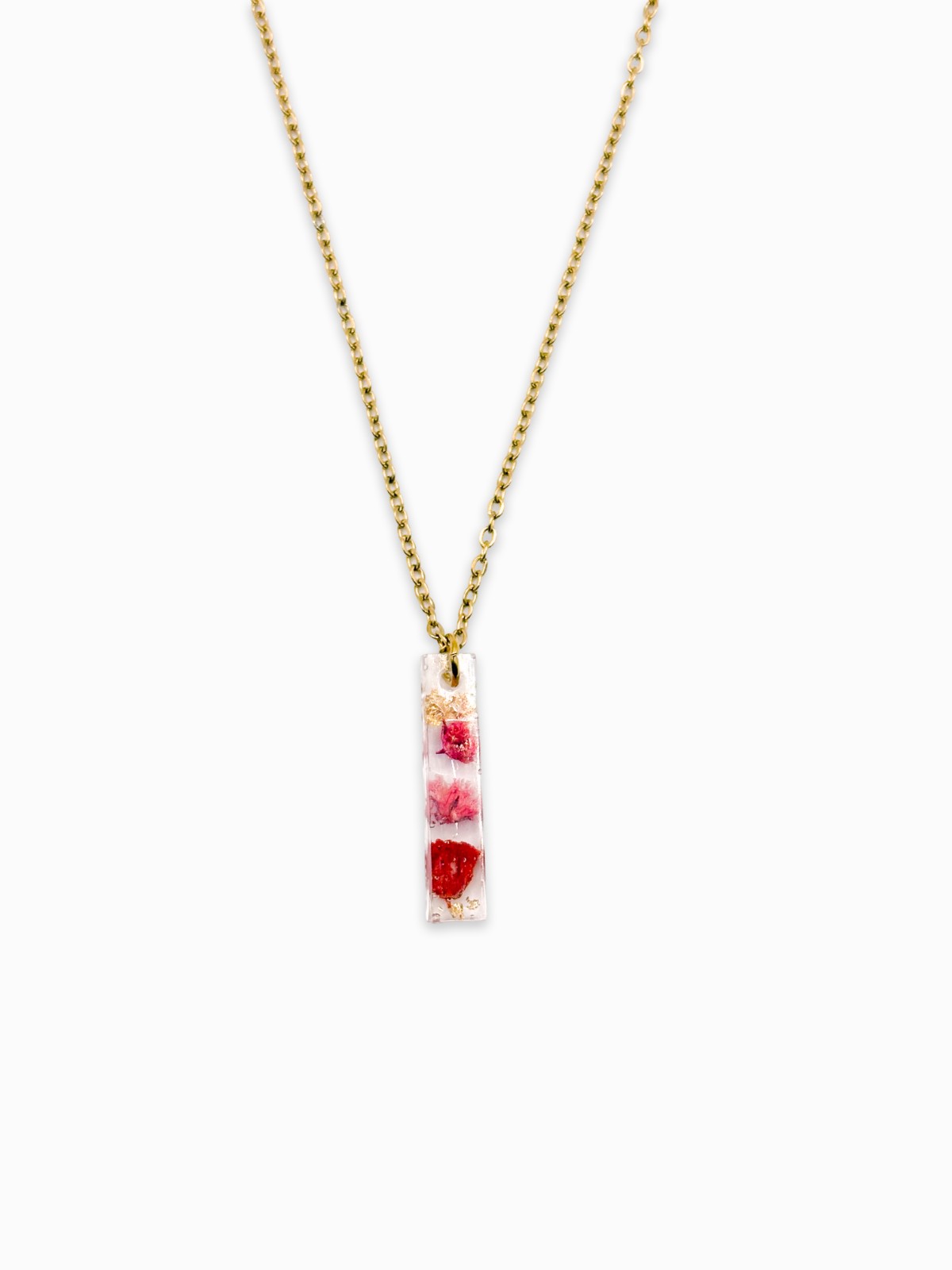 Subtiele Ketting met Lineaire Hanger Gevuld met Echt Gipskruid uit Den Haag (GirlMeetsDenHaag x CH Design)