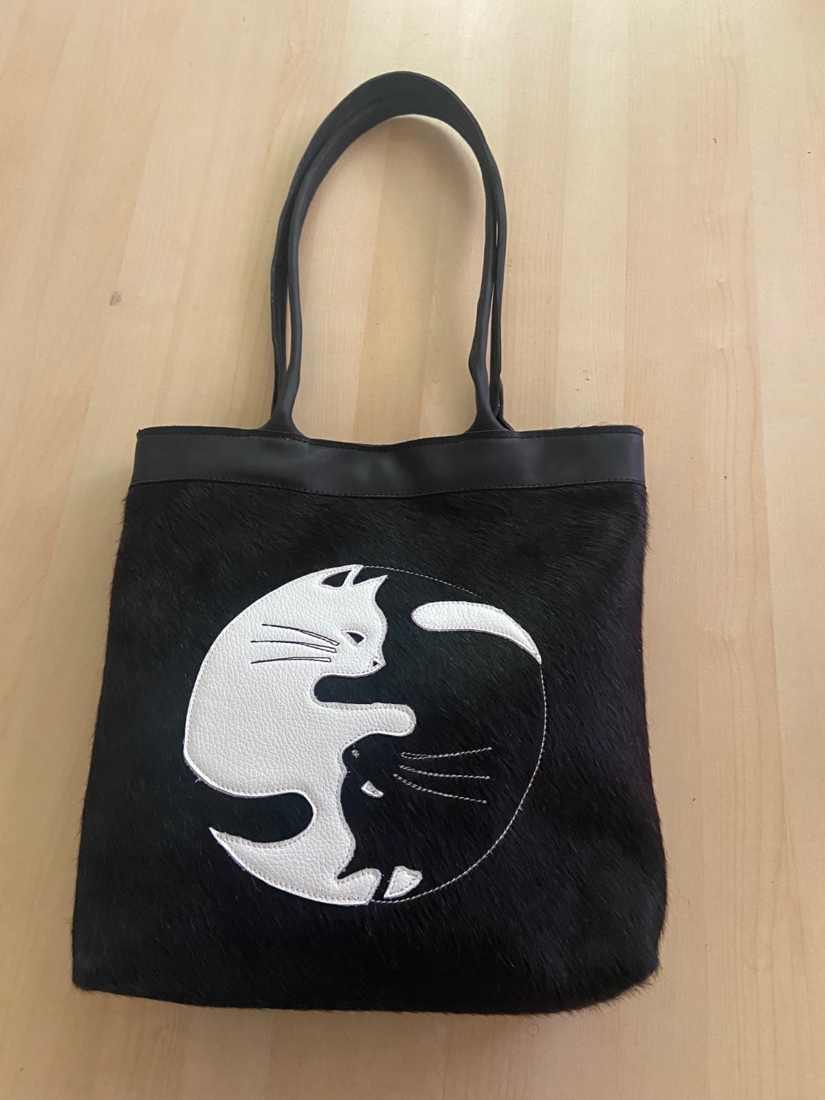 Totebag met Yin Yang kat