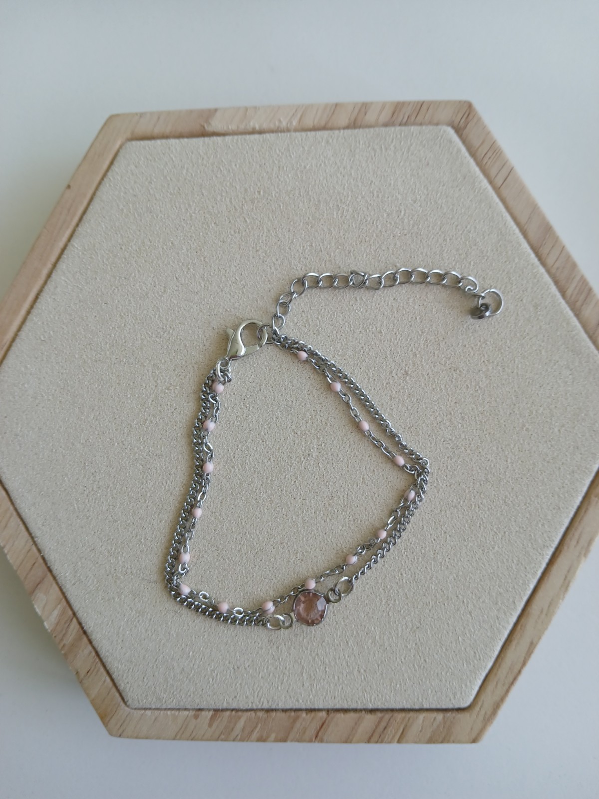 Zilverkleurige Dubbele Armband met Bedel – Verstelbare Layered Armband voor Dames