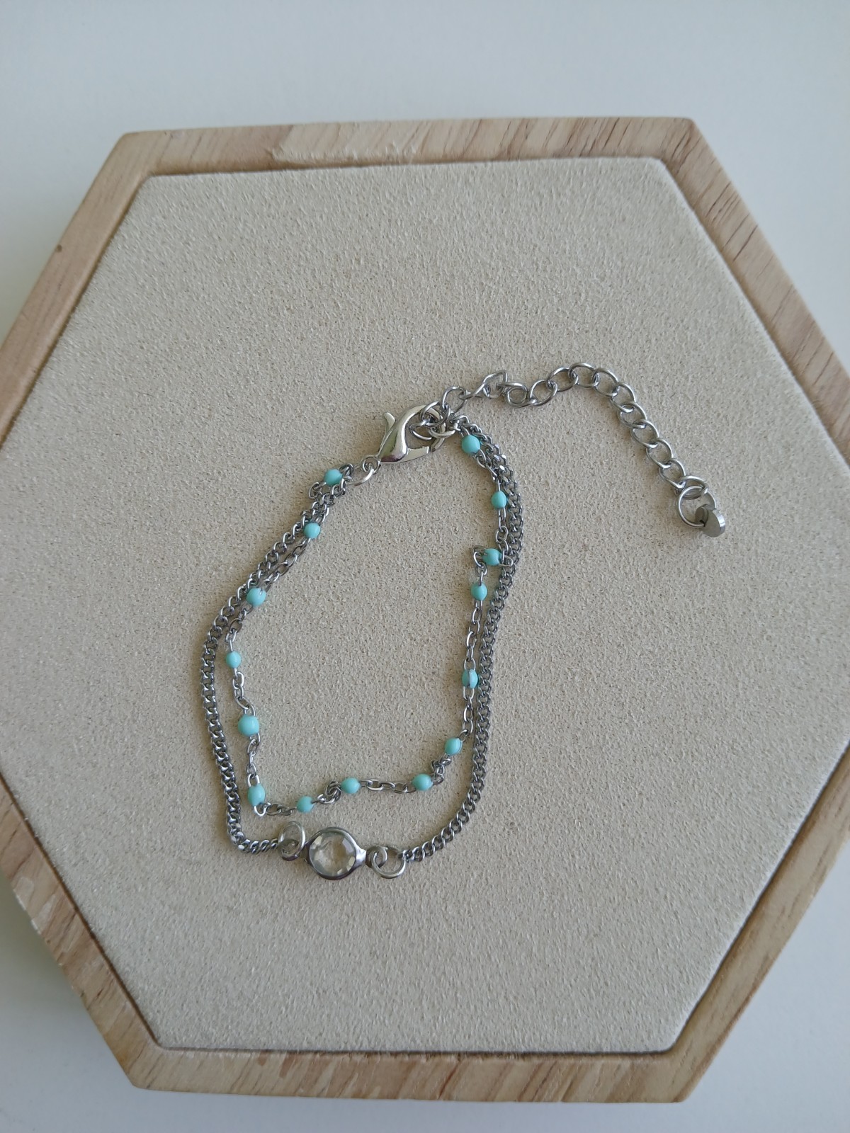 Zilverkleurige Dubbele Armband met Bedel – Verstelbare Layered Armband voor Dames