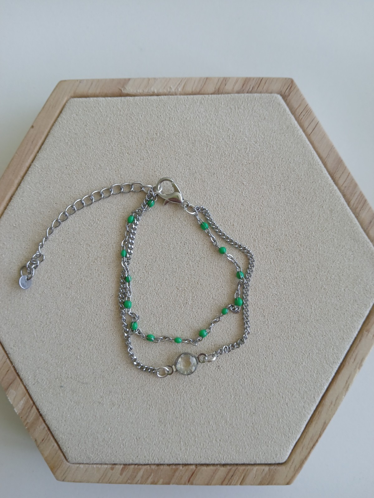 Zilverkleurige Dubbele Armband met Bedel – Verstelbare Layered Armband voor Dames