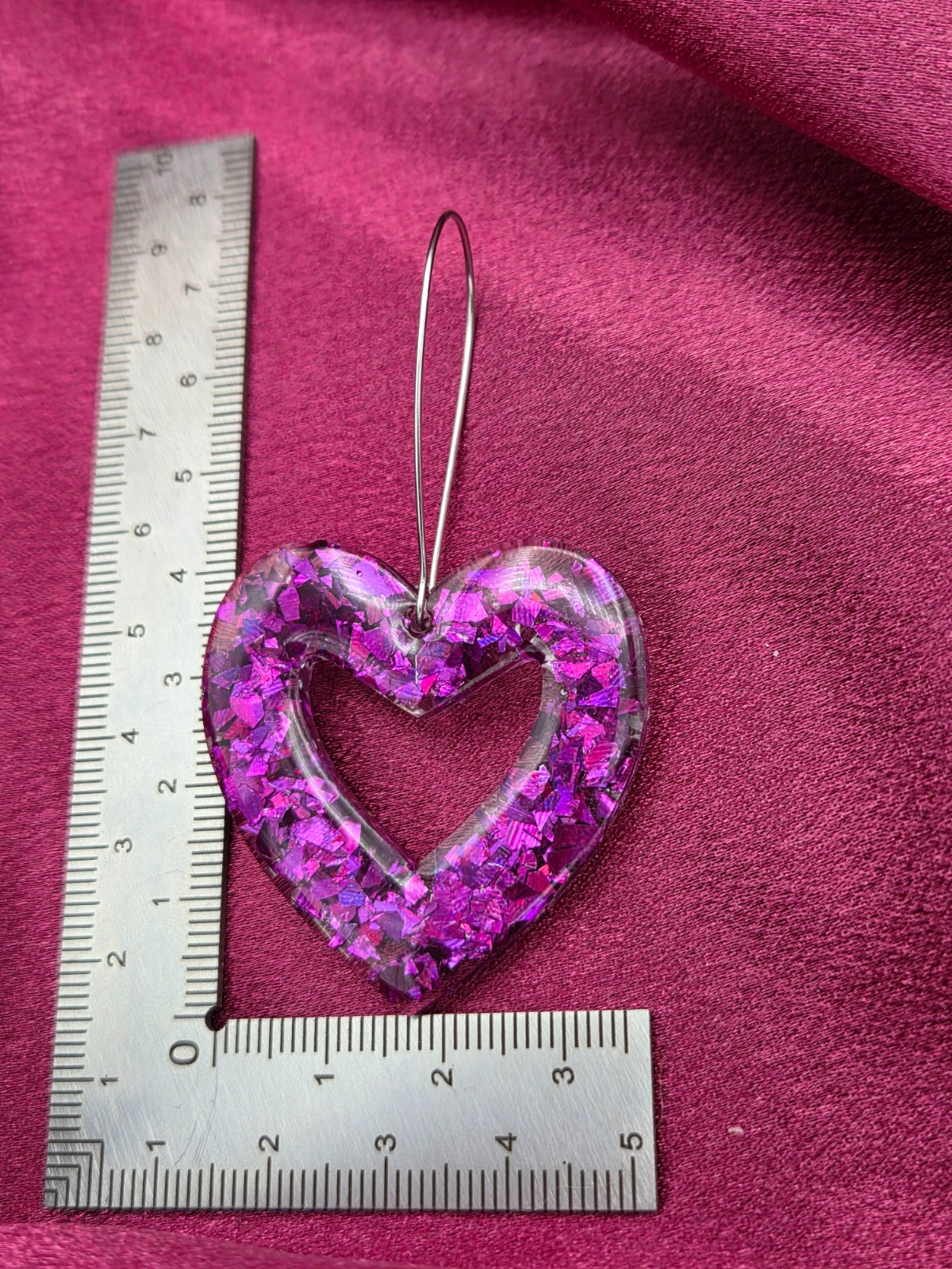 Epoxy oorbellen 'hart open'