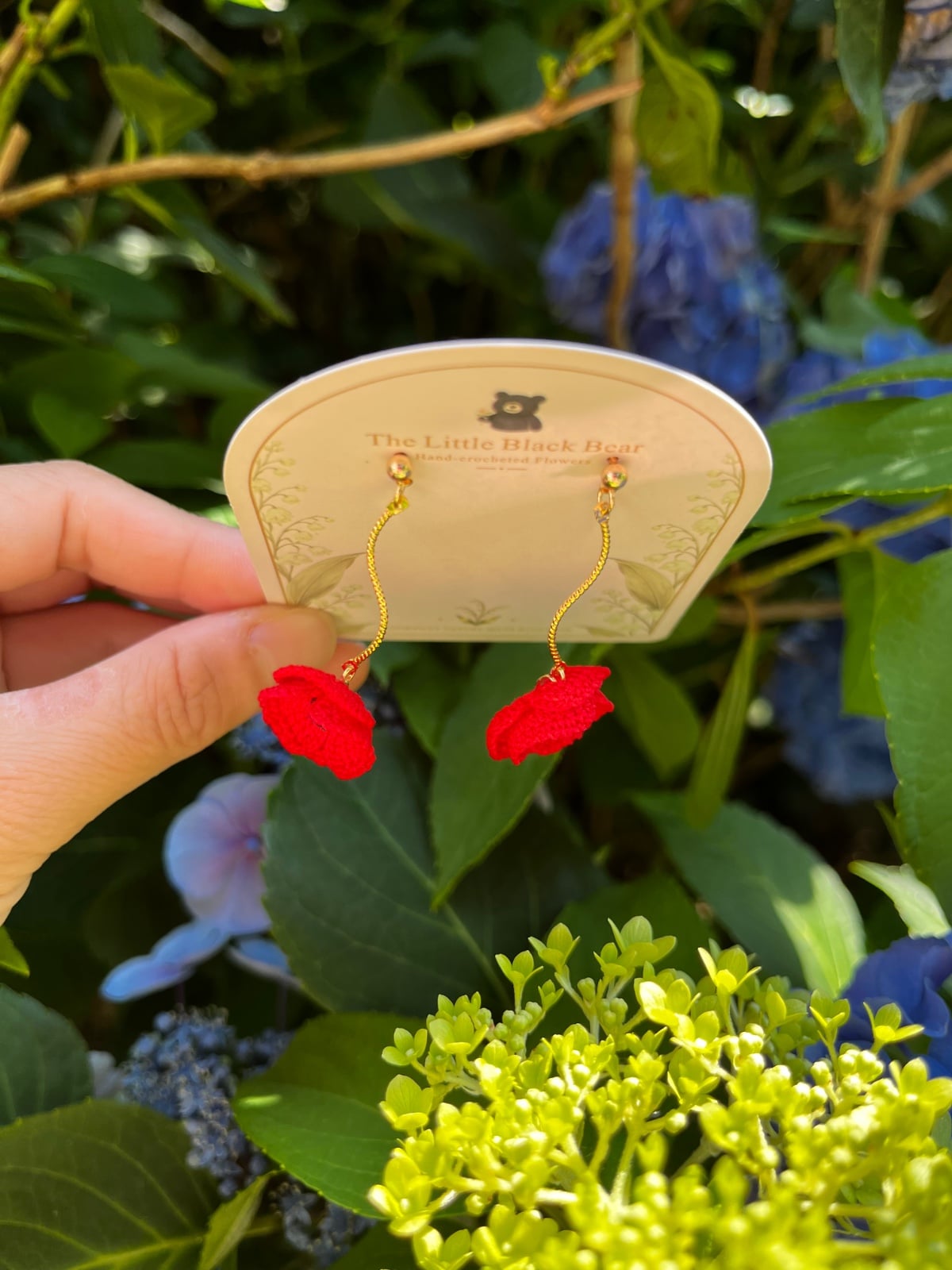 Gehaakte Klaproos Oorbellen – Handgemaakte Rode Bloemen
