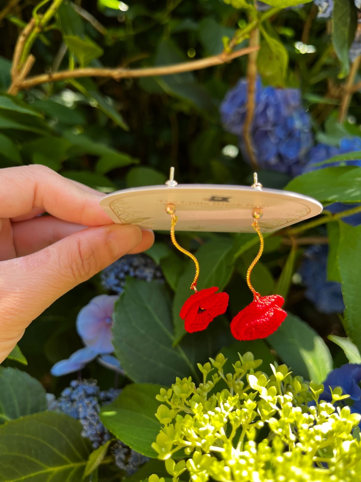 Gehaakte Klaproos Oorbellen – Handgemaakte Rode Bloemen