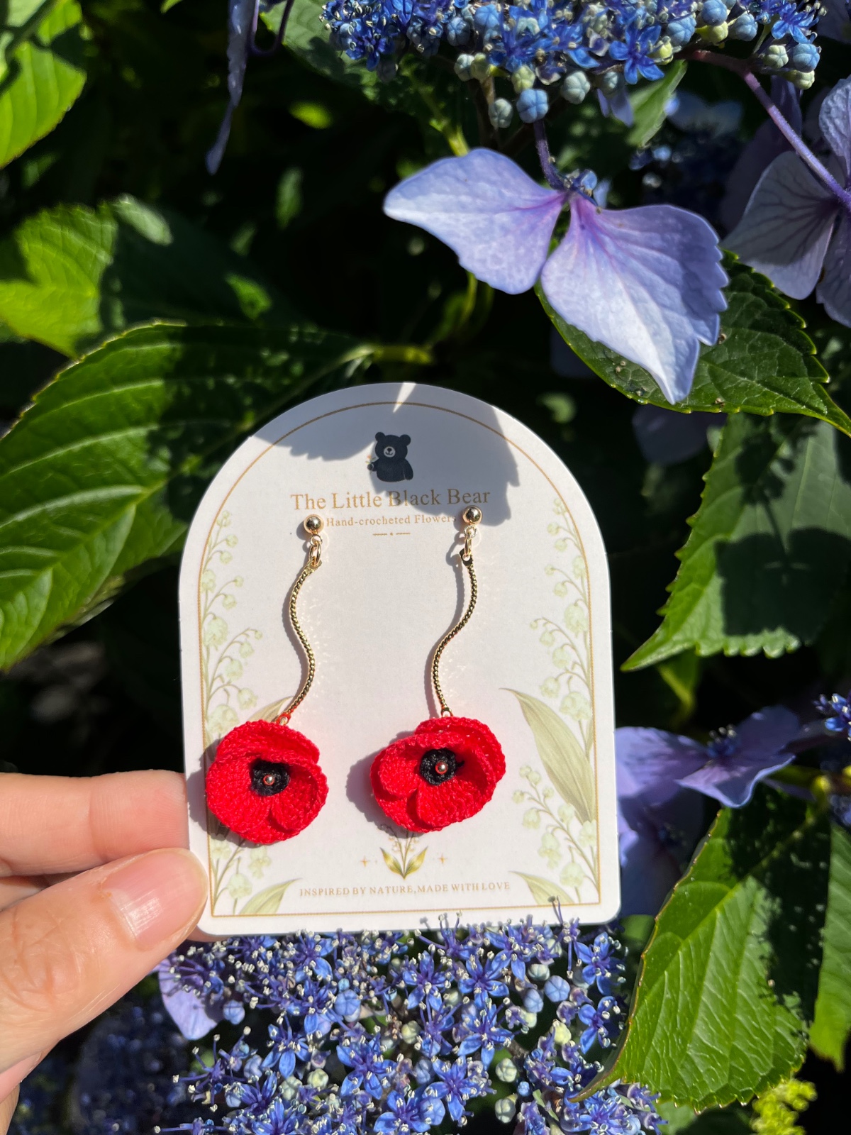 Gehaakte Klaproos Oorbellen – Handgemaakte Rode Bloemen