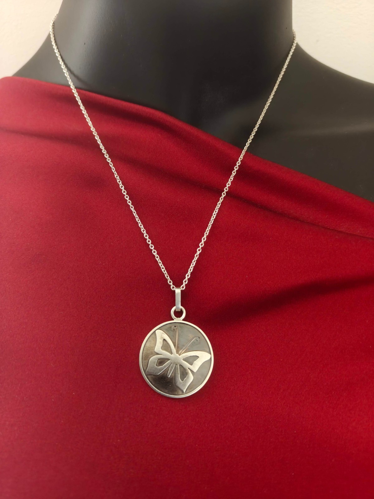 Handgemaakte Zilveren Vlinder Hanger – Geometrische Sterling Zilver… - 139633 Handgemaakte Zilveren Vlinder Hanger – Geometrische Sterling Zilveren Ketting
