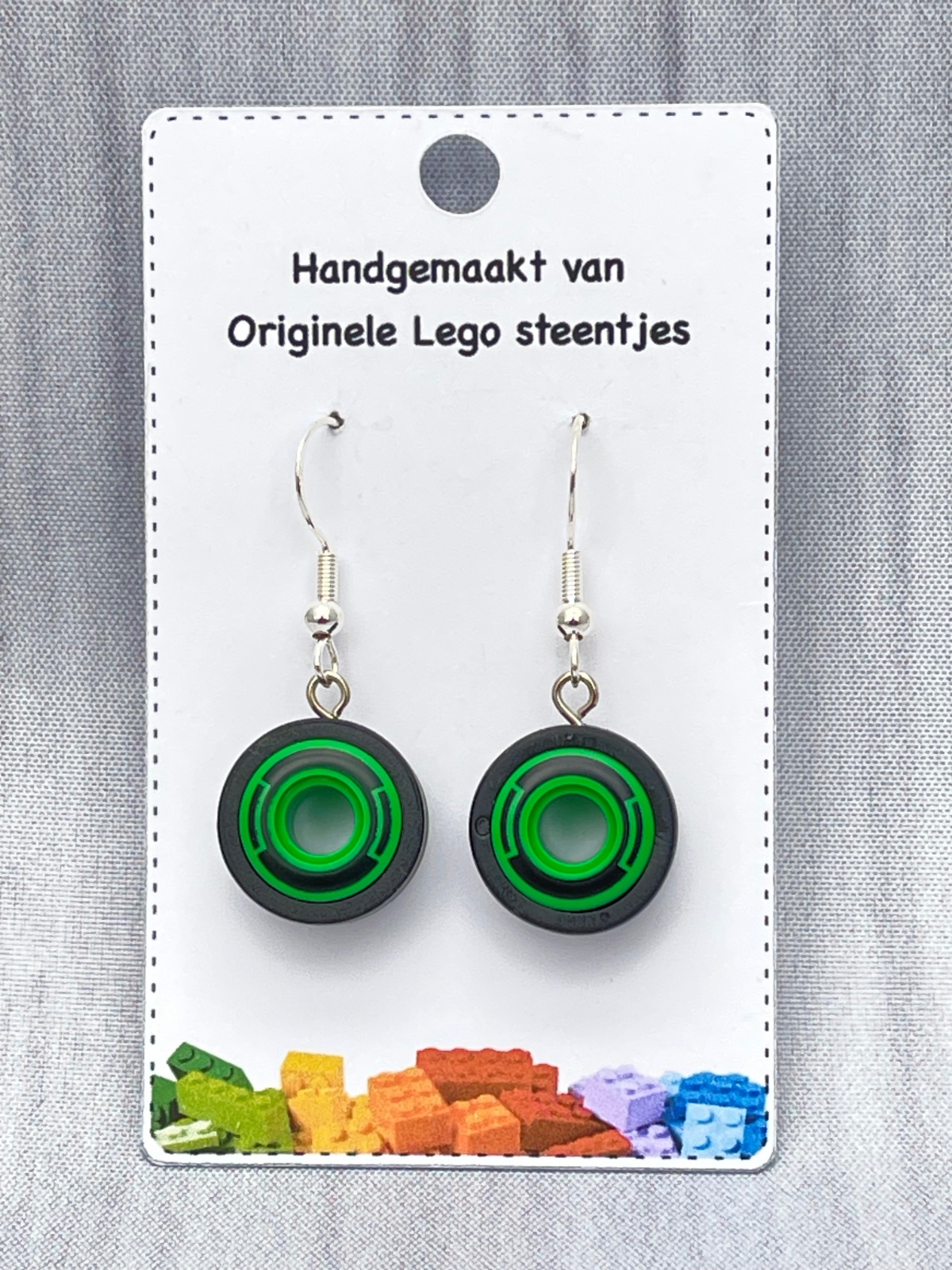 LEGO oorbellen Formule 1 bandjes - Groen