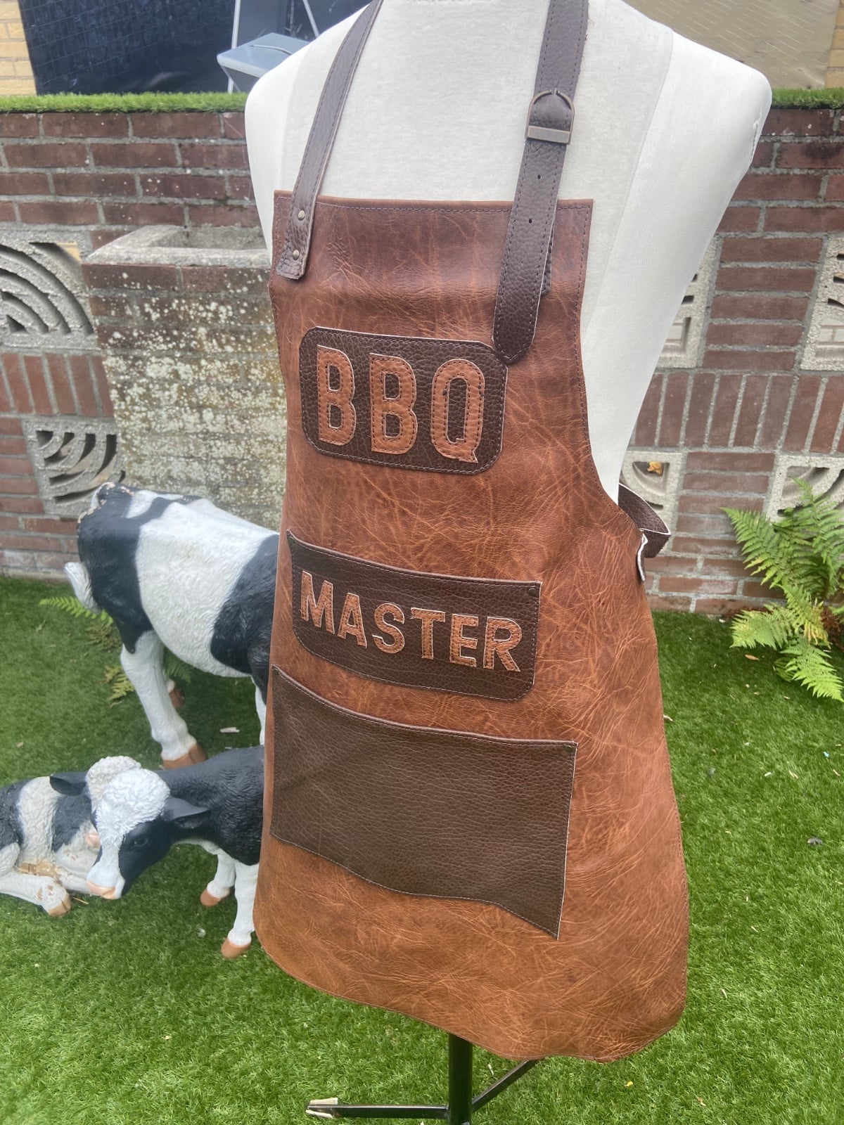 Leren BBQ schort Persoonlijk en uniek - 143306 Leren BBQ schort Persoonlijk en uniek