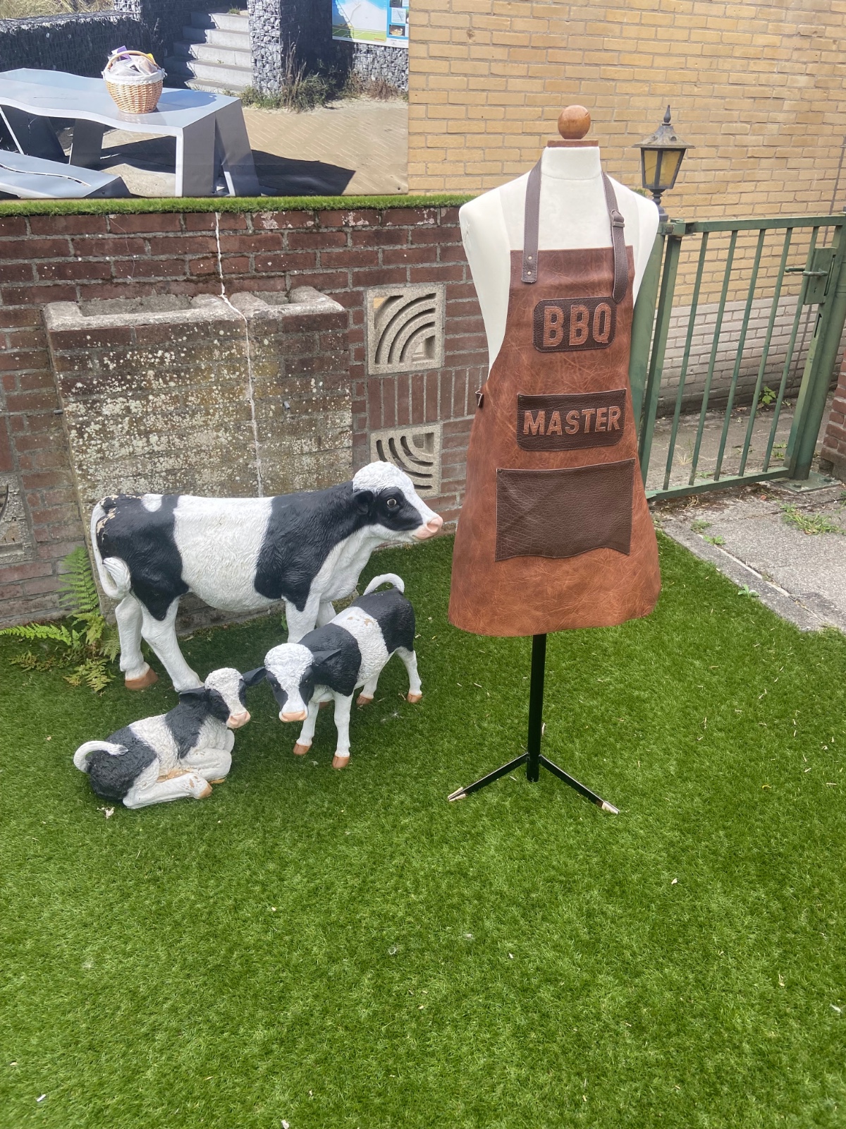 Leren BBQ schort Persoonlijk en uniek - 143312 Leren BBQ schort Persoonlijk en uniek
