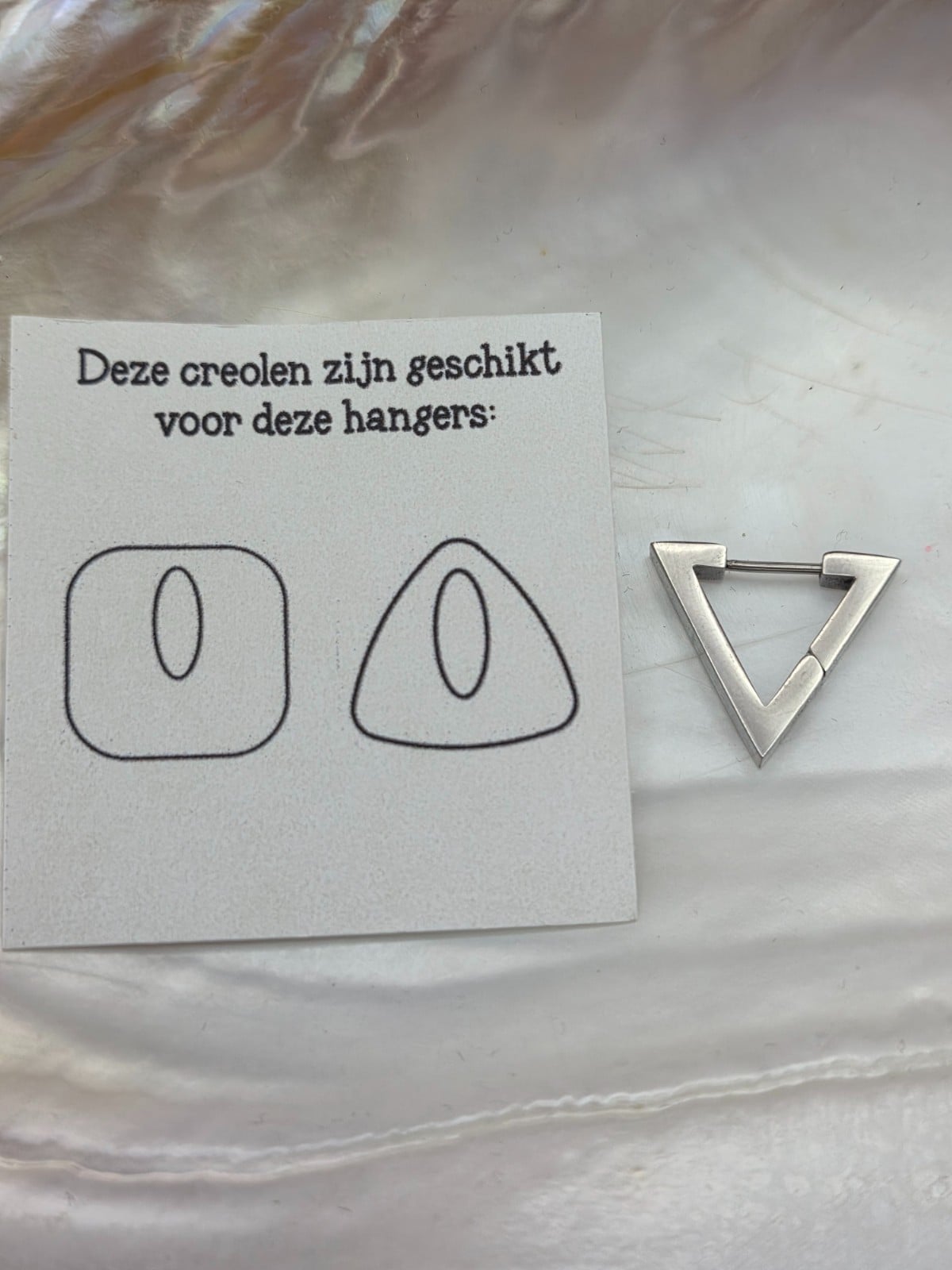 RVS creolen voor epoxy hangers - driehoek