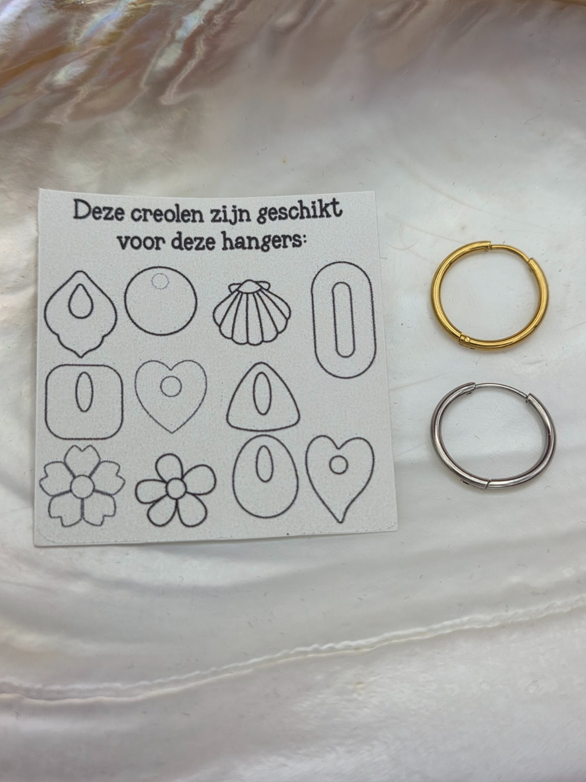 RVS creolen voor epoxy hangers - rond dun
