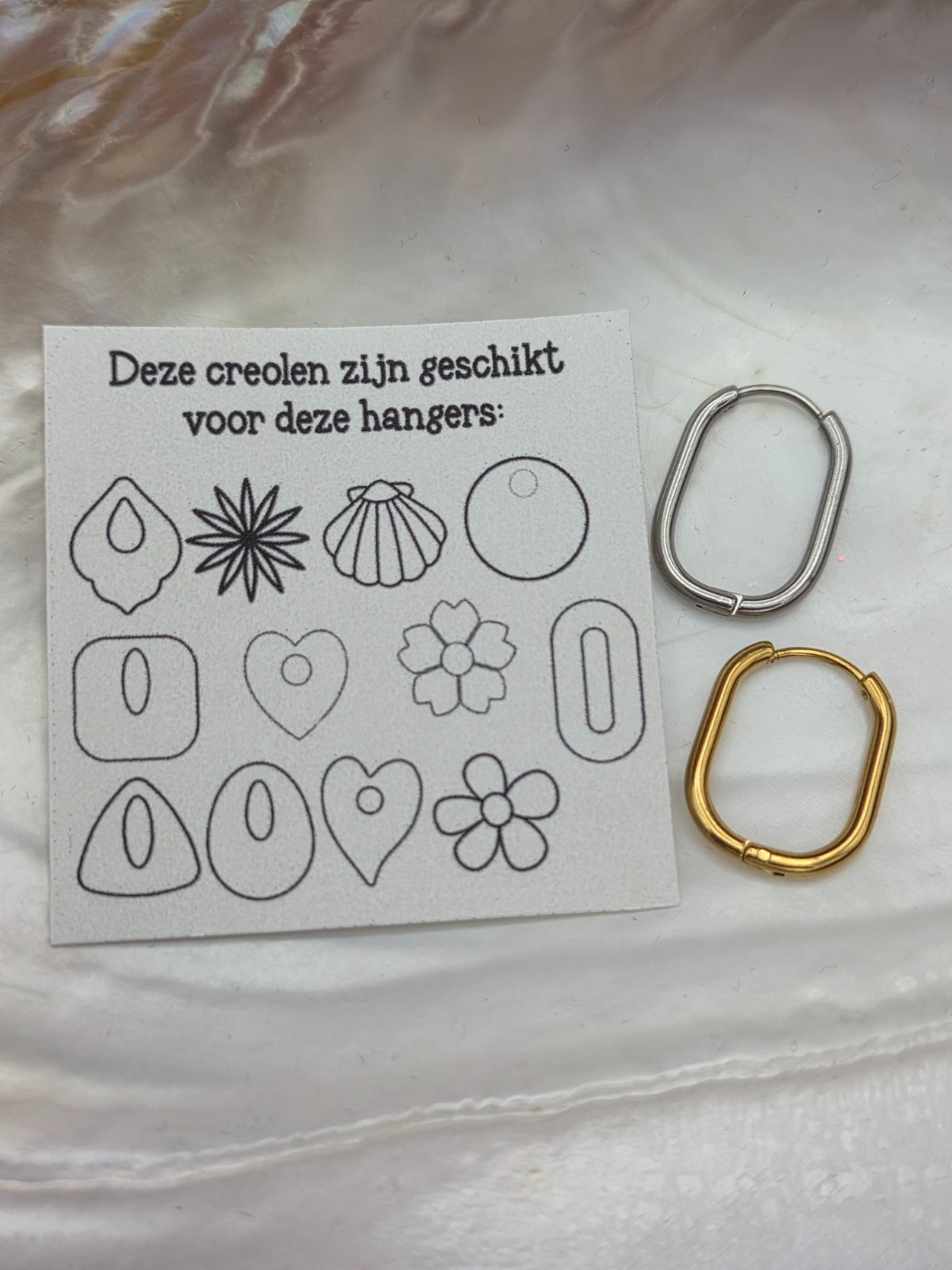 RVS creolen voor epoxy hangers - U dun