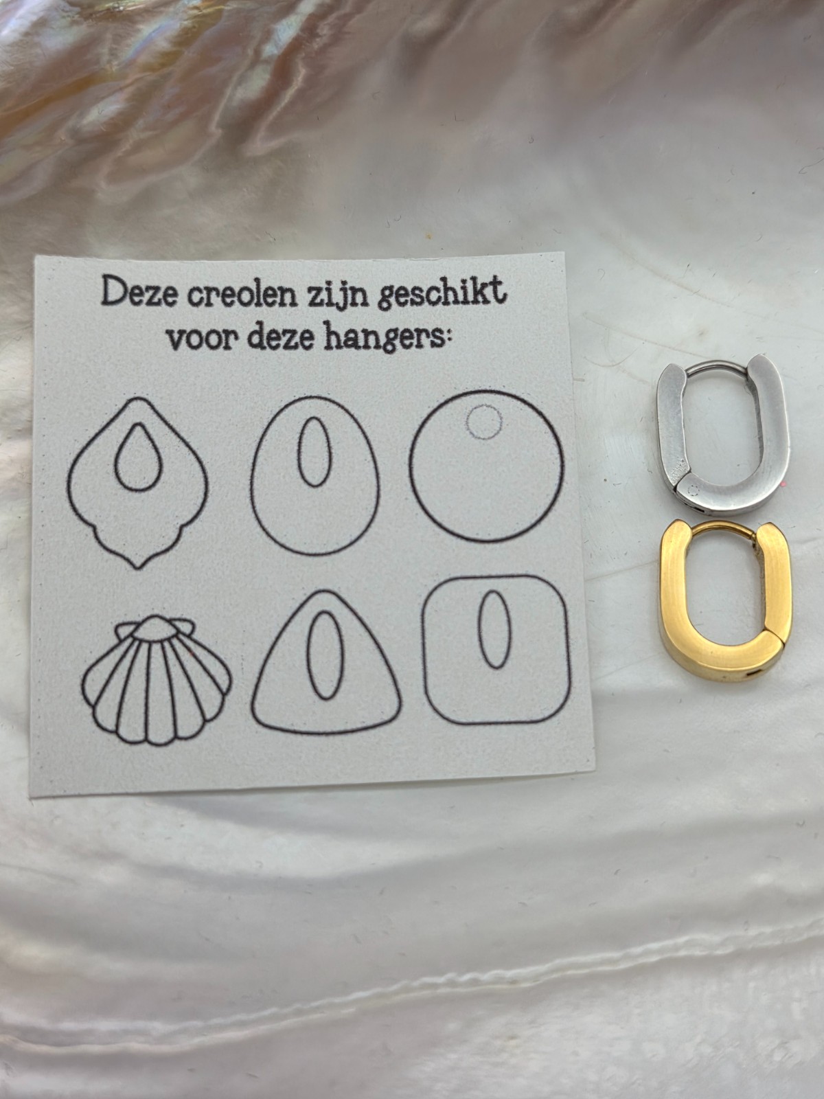 RVS creolen voor epoxy hangers - U klein