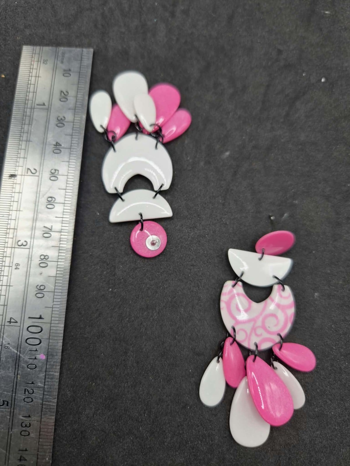 Statement piece oorbellen handgemaakt van polymeer klei
