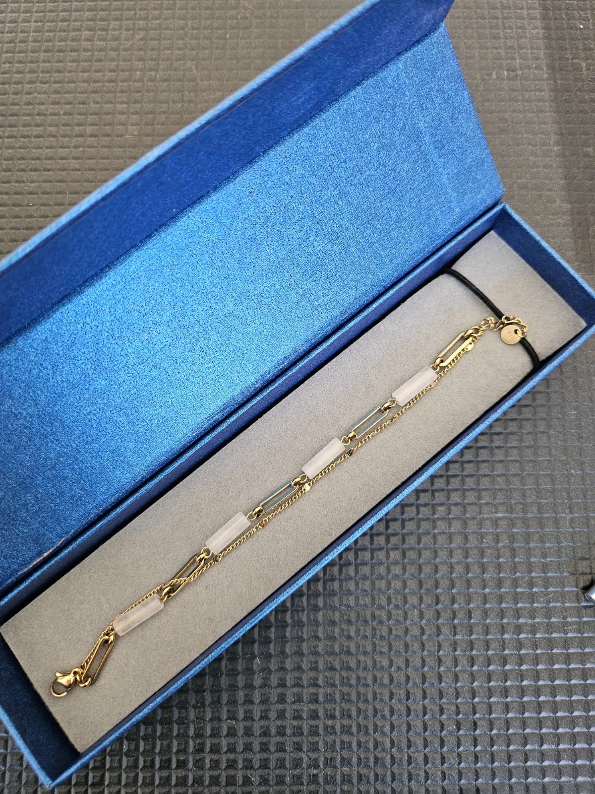 Dubbele armband met Kwarts – RVS 16K verguld - 147288 Dubbele armband met Kwarts – RVS 16K verguld