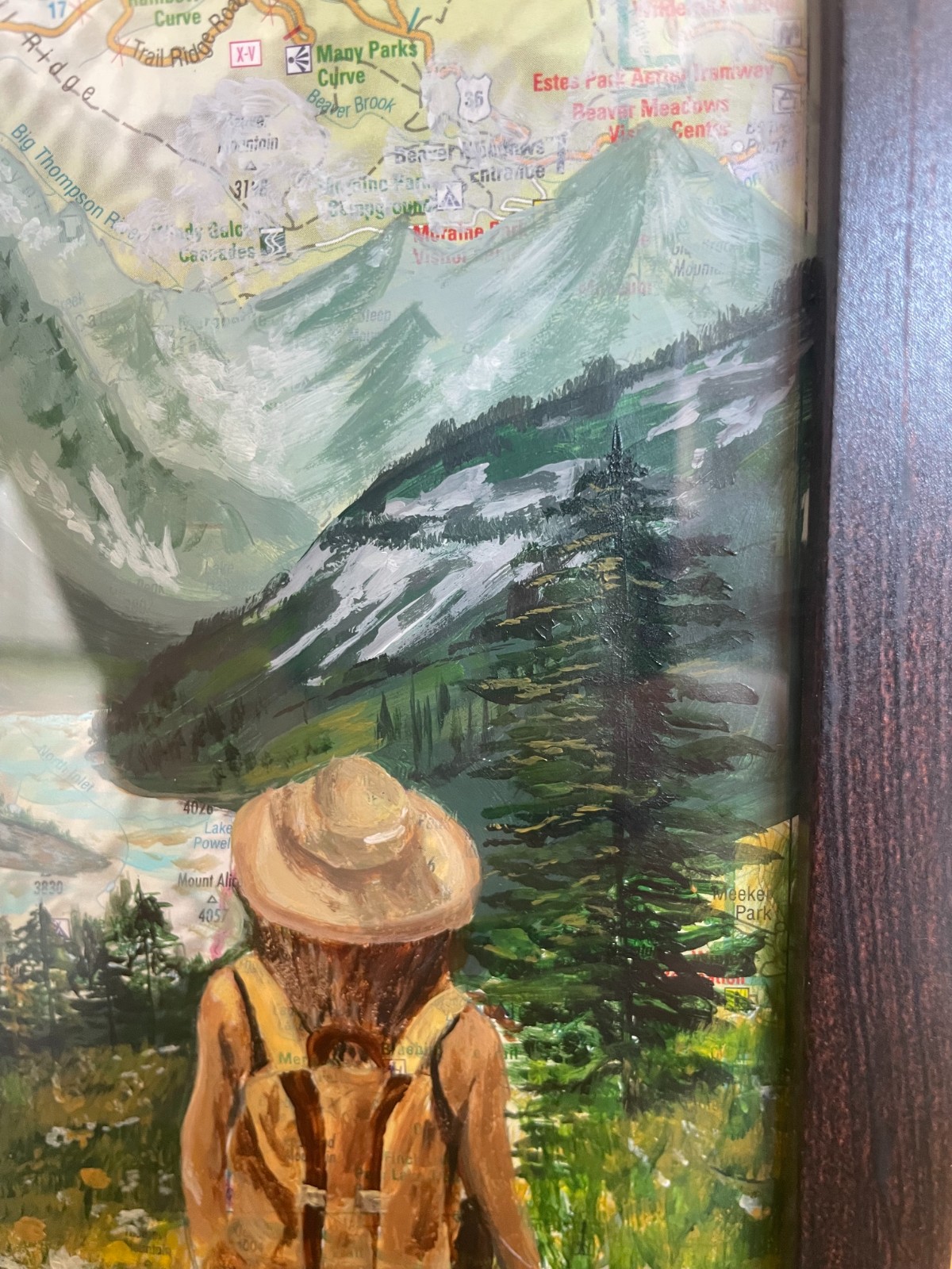 Into the Mountains – origineel kunstwerk op kaart van de Rocky Moun… - 147813 Into the Mountains – origineel kunstwerk op kaart van de Rocky Mountains