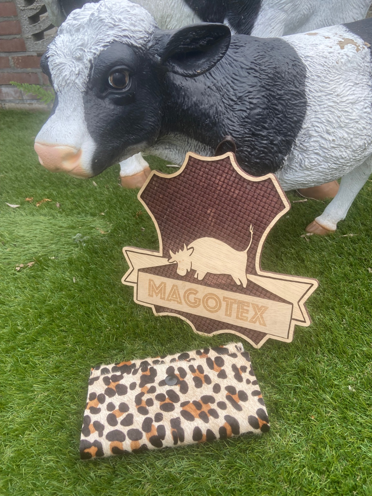 Leren portemonnee met dierenprint