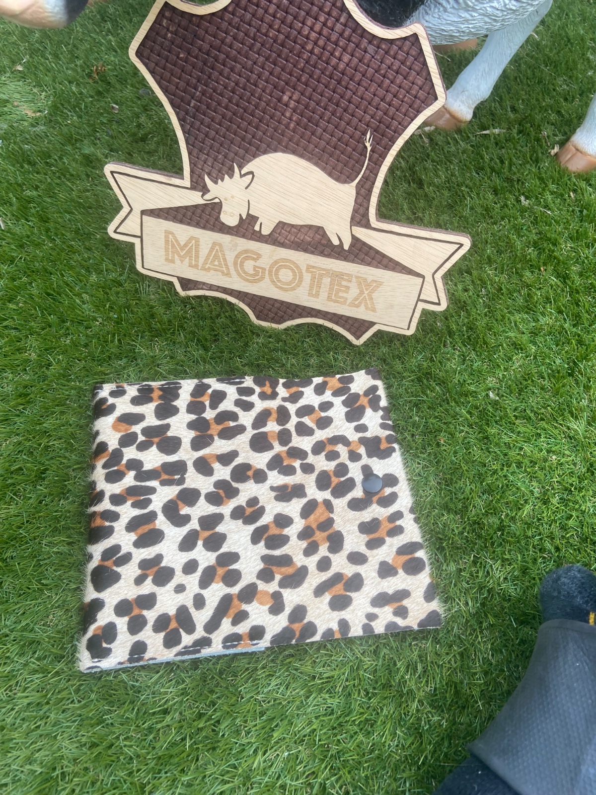 Leren portemonnee met dierenprint