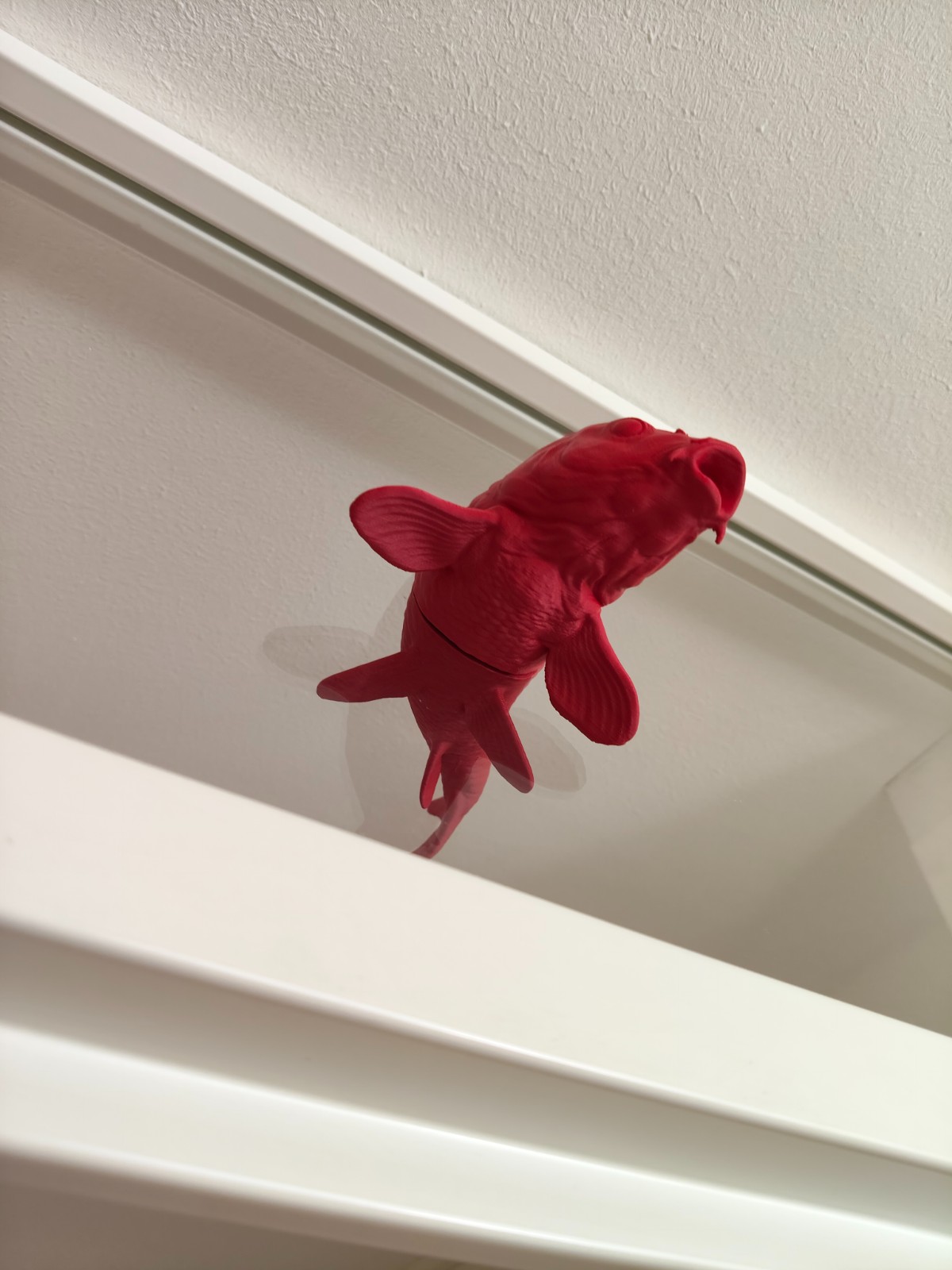 Magnetic Koi fish window art - Dark red