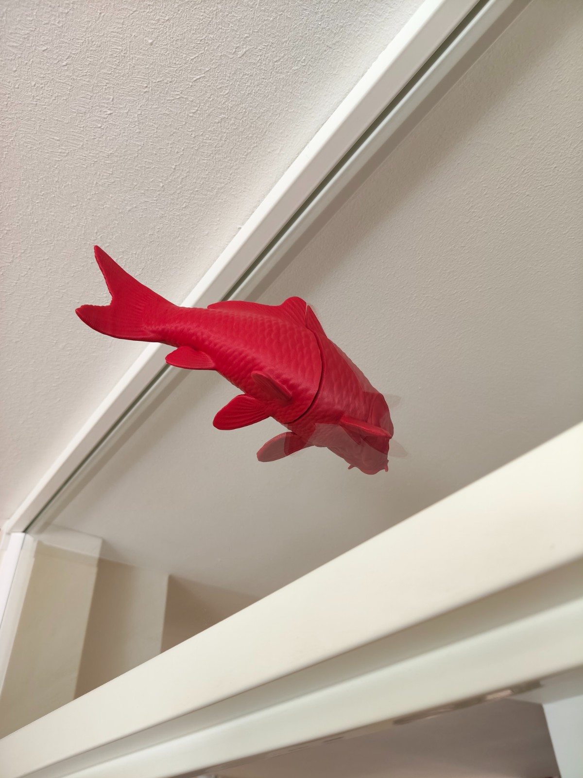 Magnetic Koi fish window art - Dark red