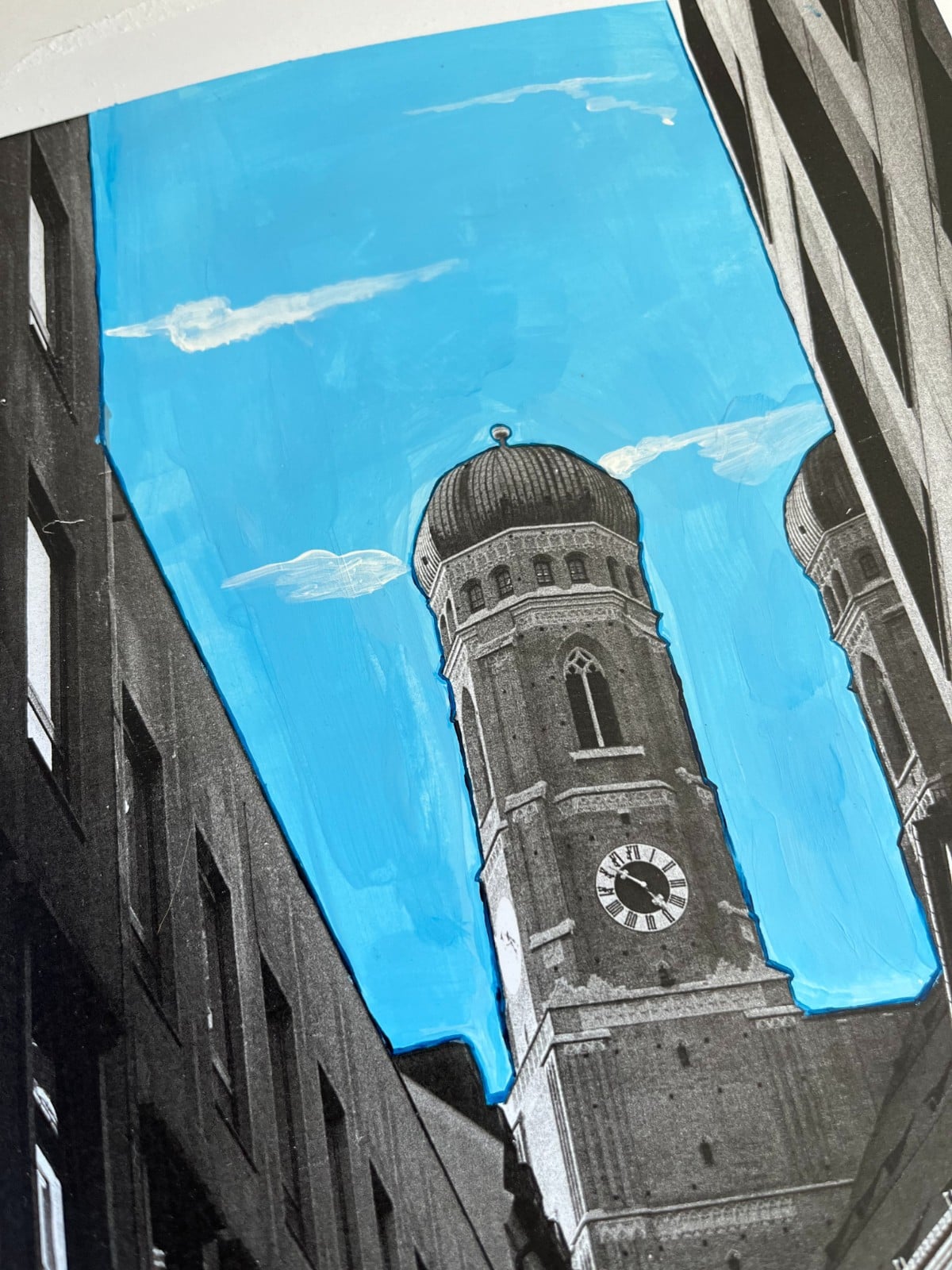 Munich: Original A3 Mixed media Print (Matte) - 143614 Munich: Original A3 Mixed media Print (Matte)