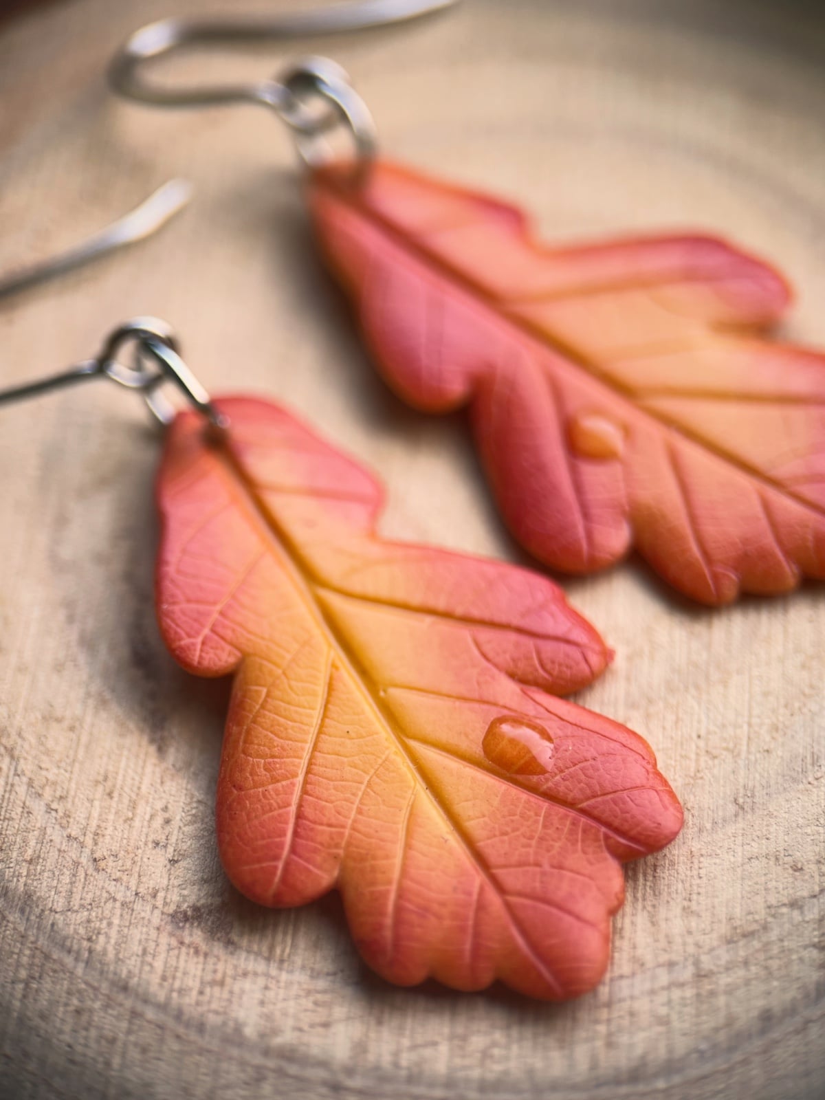 Eikenblad herfst oorbellen