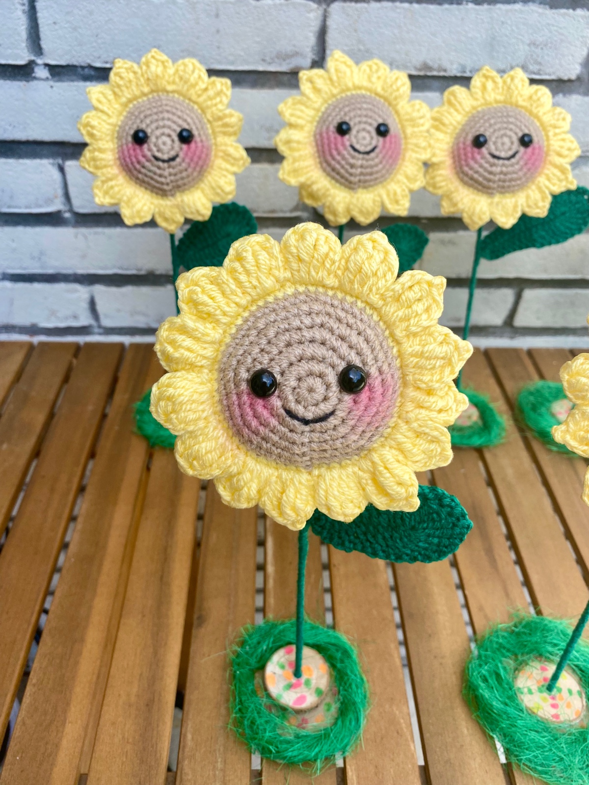 Gehaakte zonnebloemen