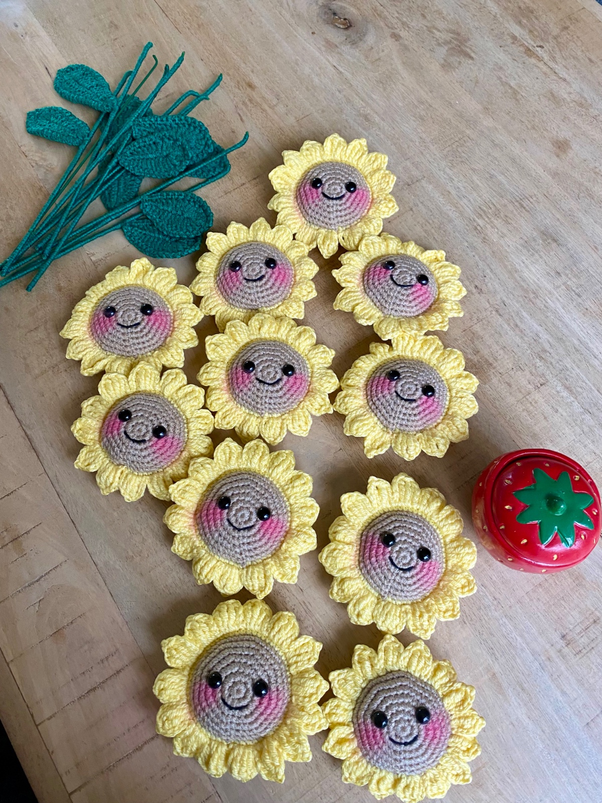 Gehaakte zonnebloemen