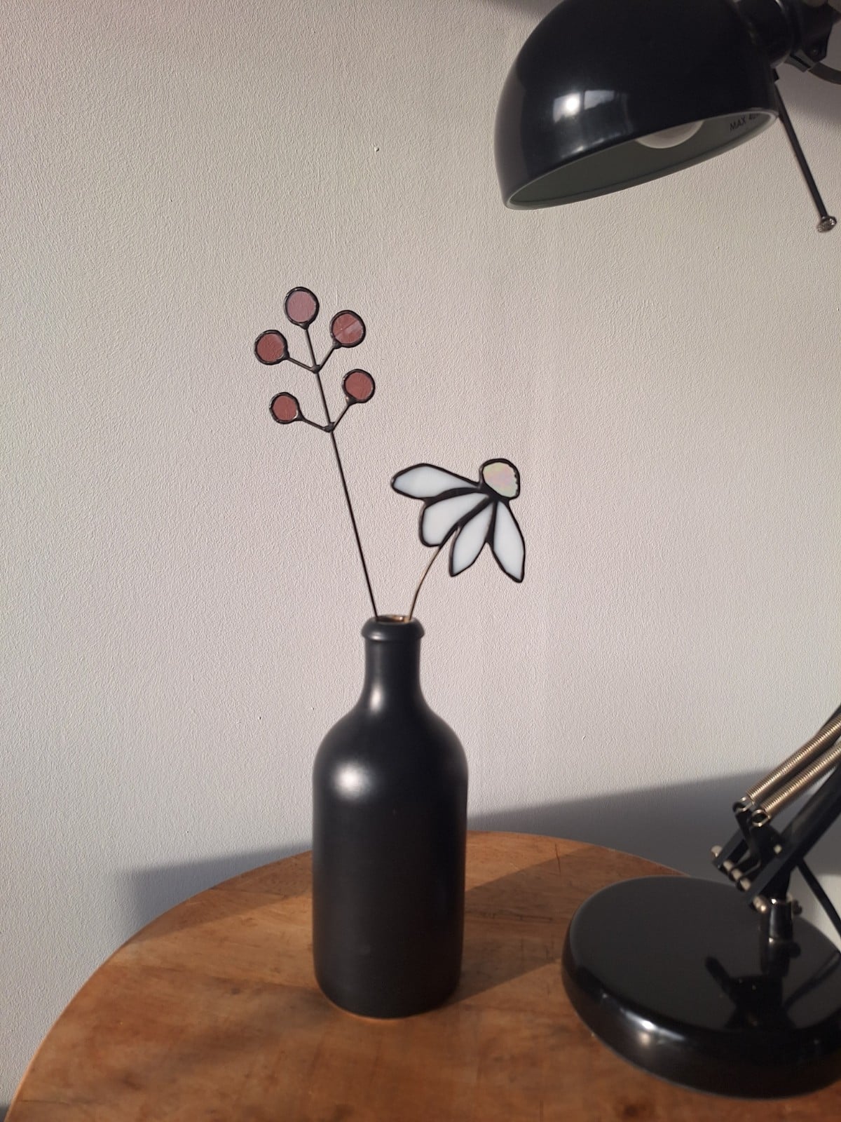 Handgemaakte glas in lood bloemensetje - 151555 Handgemaakte glas in lood bloemensetje