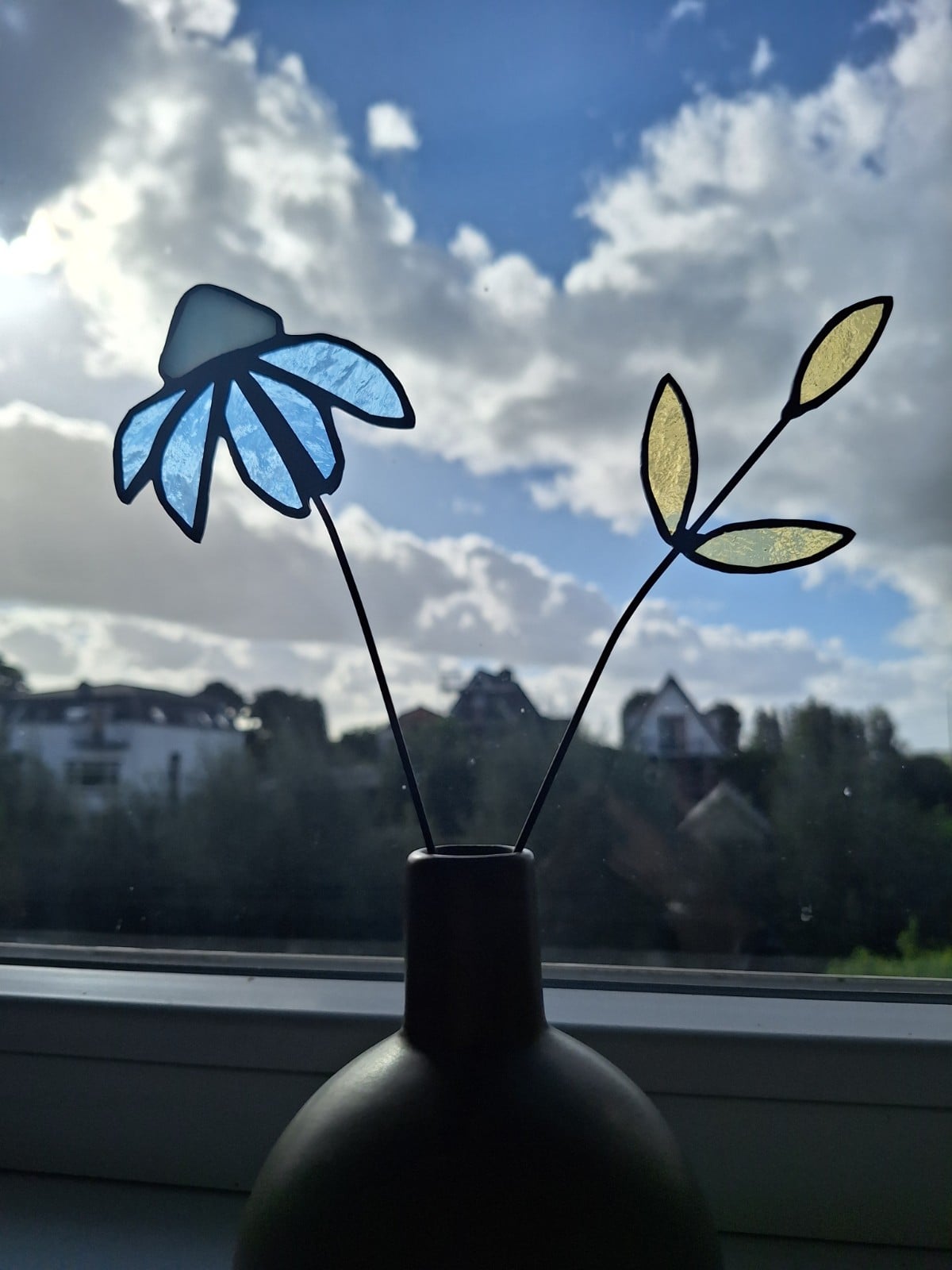 Uniek bloemensetje van glas is lood - 150526 Uniek bloemensetje van glas is lood