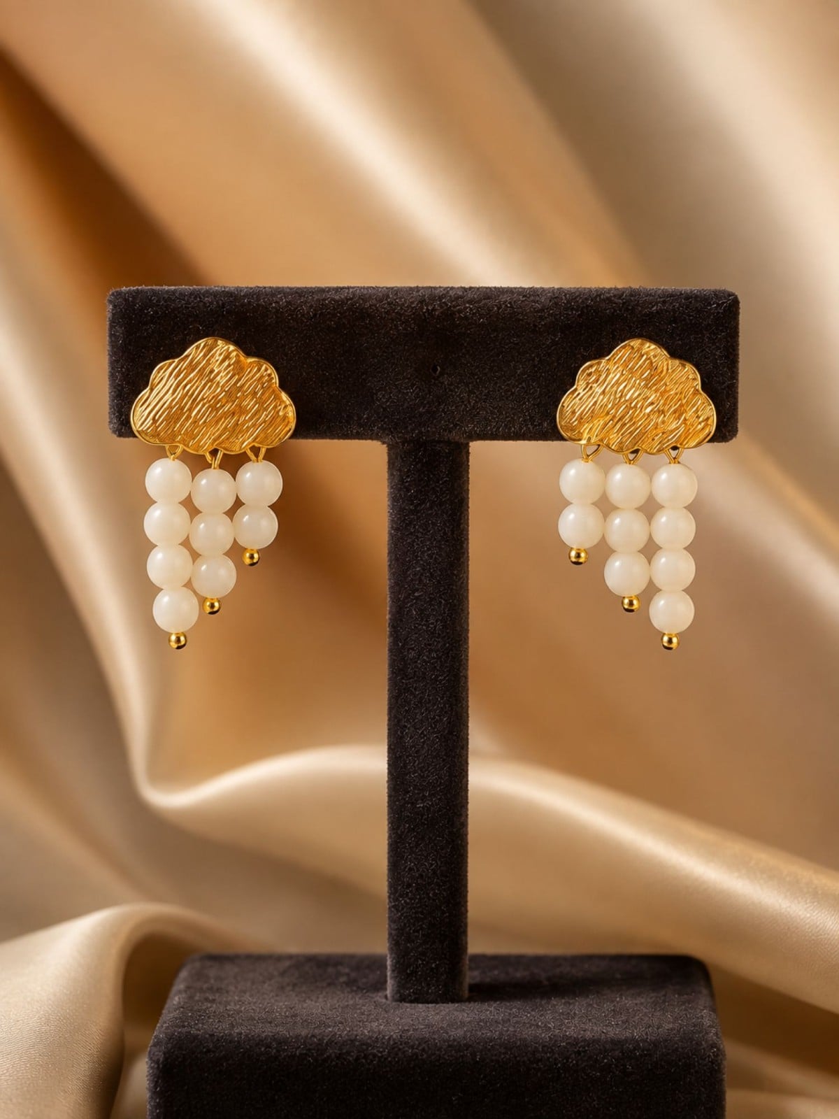 Witte Sea Bamboo Statement Oorbellen