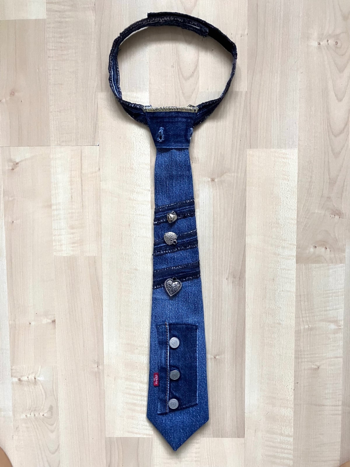 Das Stropdas Linde van upcycled denim blauw - 155272 Das Stropdas Linde van upcycled denim blauw