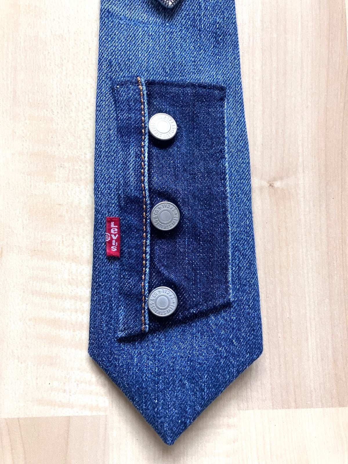 Das Stropdas Linde van upcycled denim blauw - 155275 Das Stropdas Linde van upcycled denim blauw