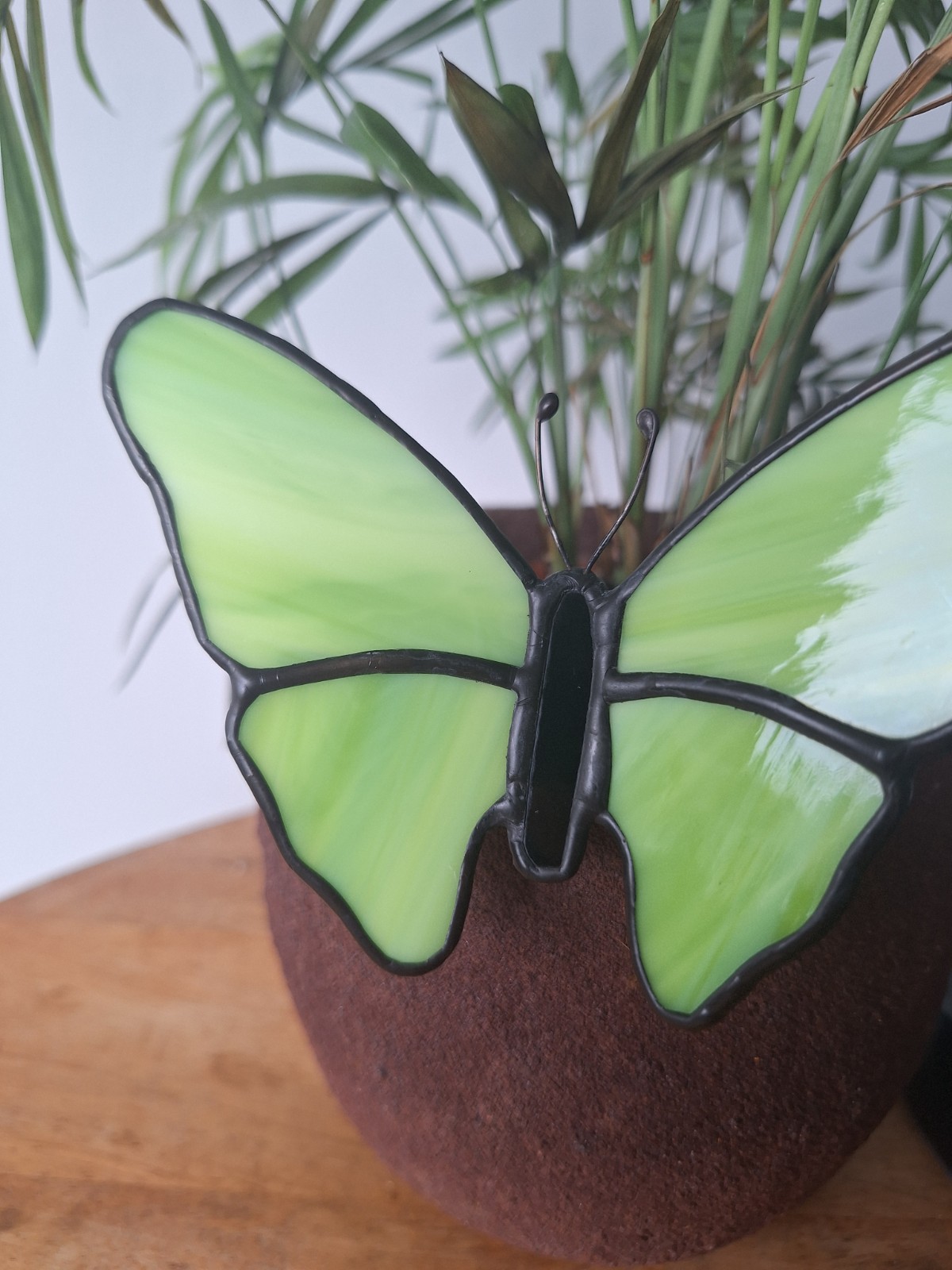 Glas in lood vlinder - groen - 152920 Glas in lood vlinder - groen