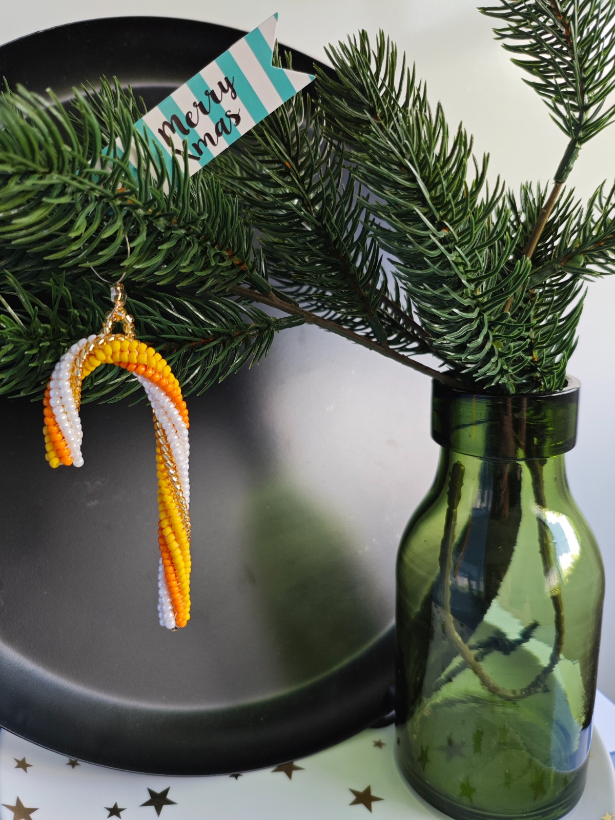 Handgemaakte kerstversiering van kralen, 'Colourful Candy Canes' - 153621 Handgemaakte kerstversiering van kralen, 'Colourful Candy Canes'