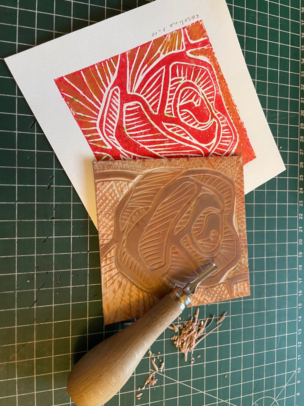 Linoprint roos - 152368 Linoprint roos