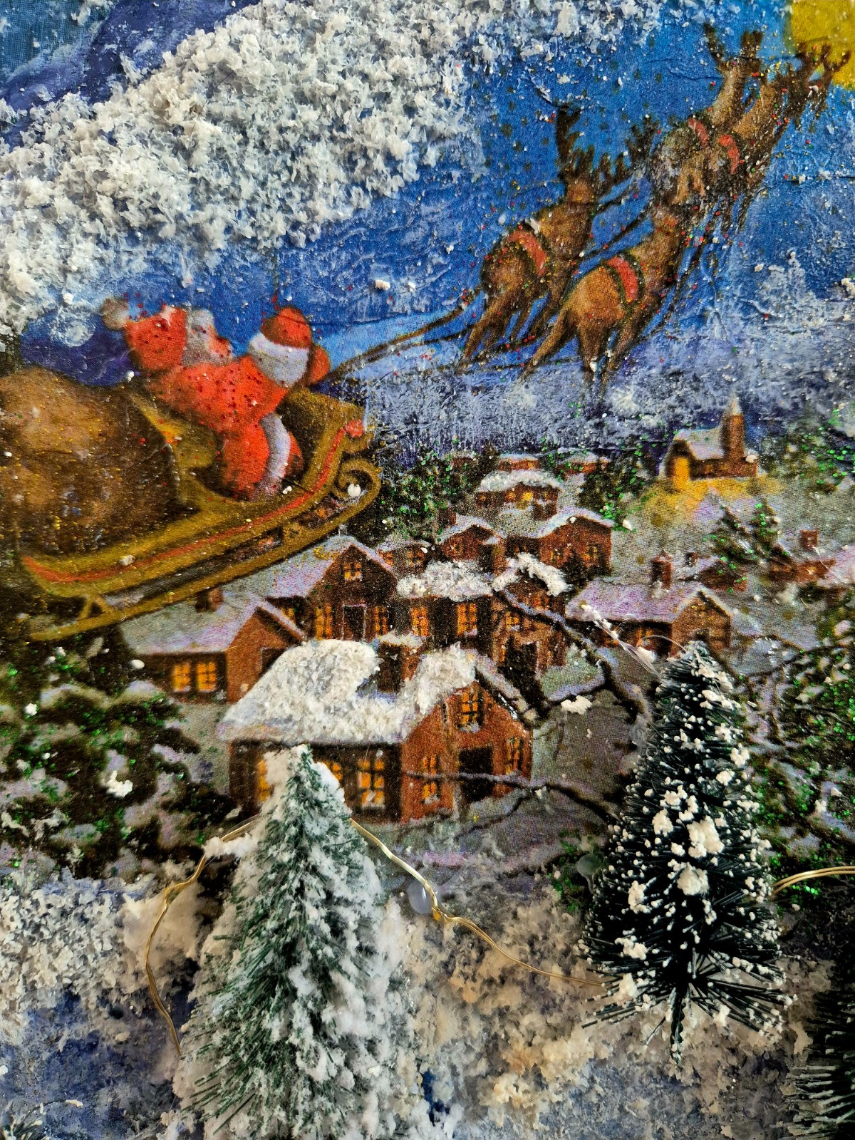 Magische Winternacht – Verlicht Mixed Media Wintertafereel 32 × 32… - 153418 Magische Winternacht – Verlicht Mixed Media Wintertafereel 32 × 32 cm
