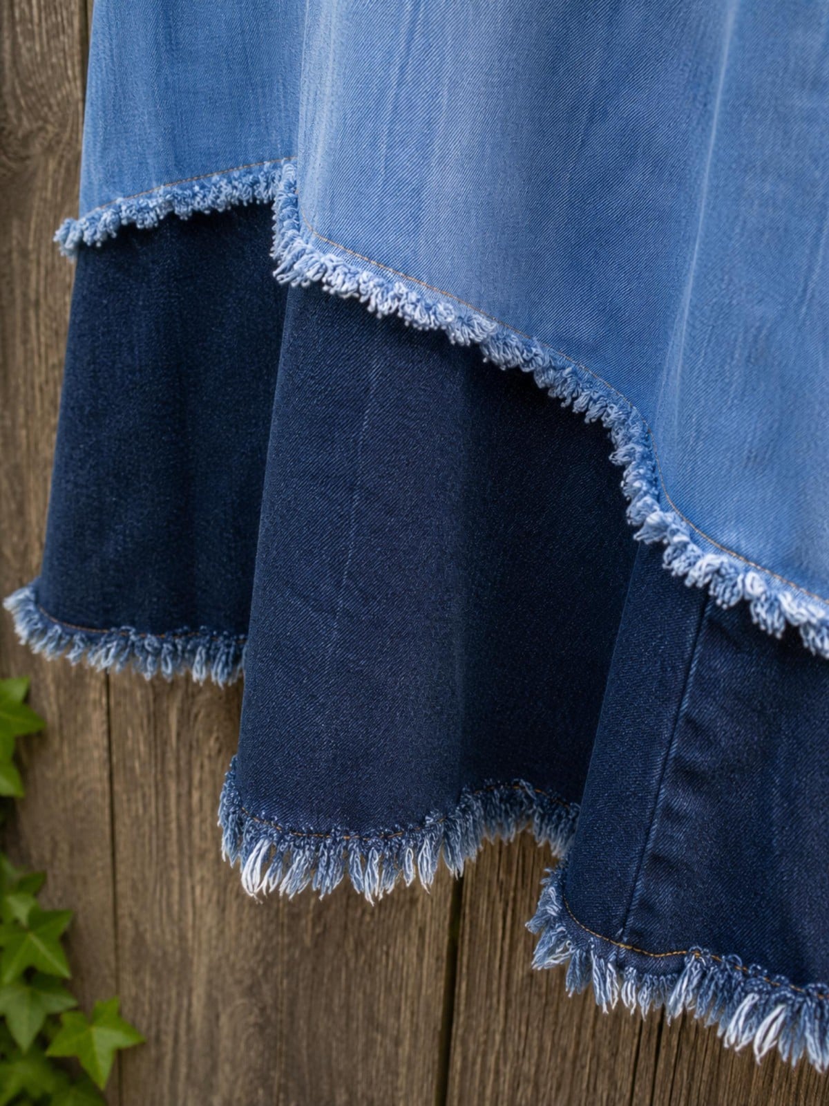 Upcycled Denim Maxi Rok – Boho Patchwork – One of a Kind - 153335 Upcycled Denim Maxi Rok – Boho Patchwork – One of a Kind