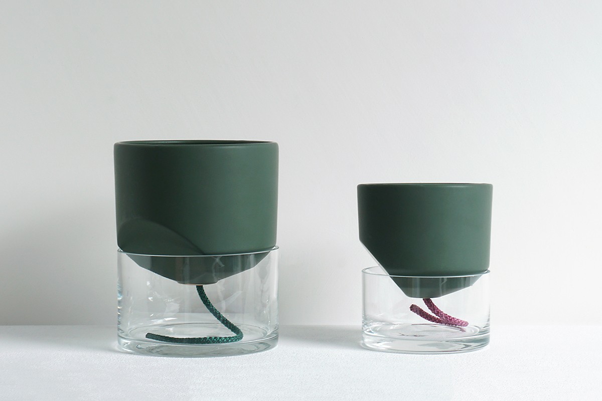 Kapi growing set: Small + Big flowerpot | Green
