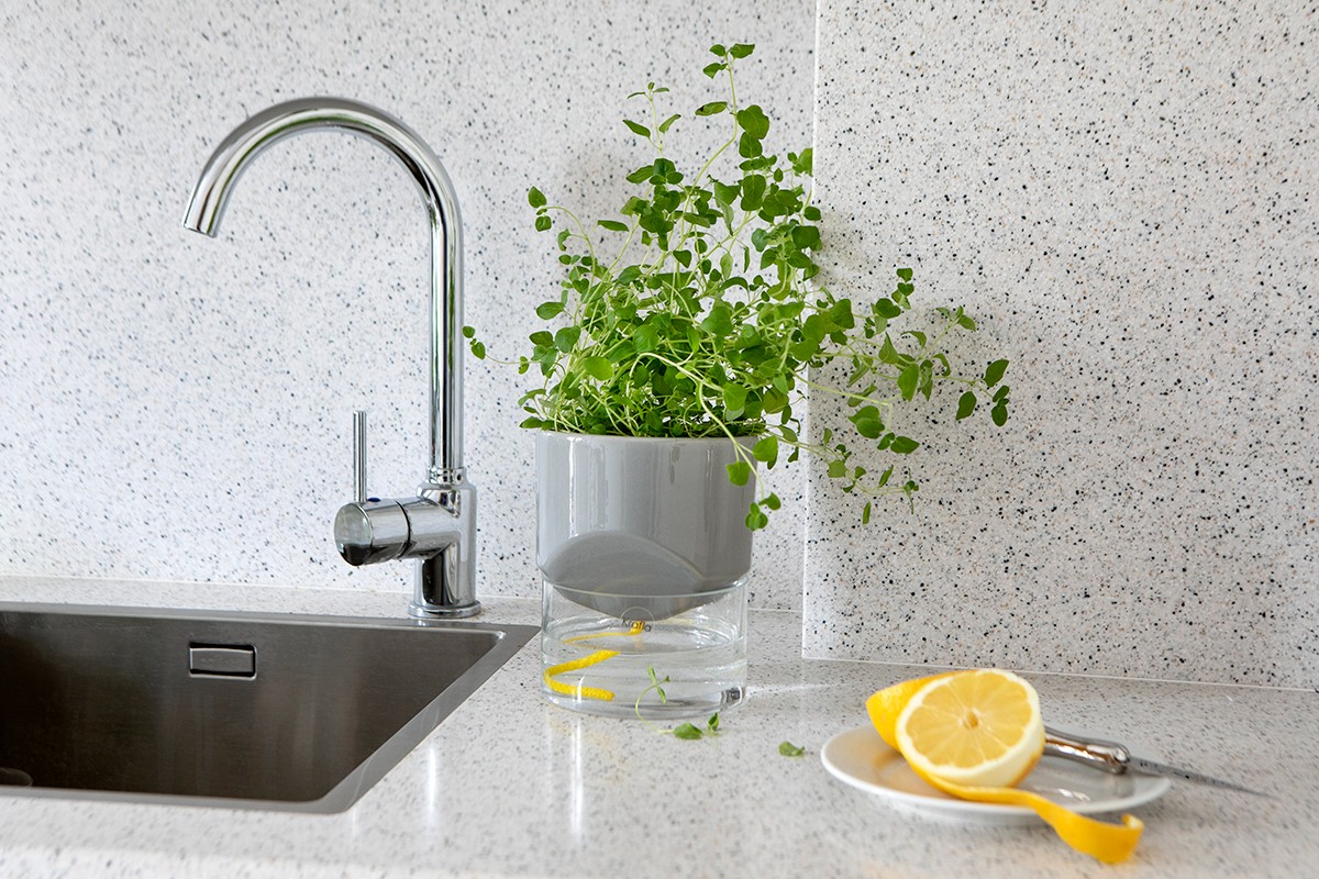 Kapi growing set: Small + Big flowerpot | Sleek gray