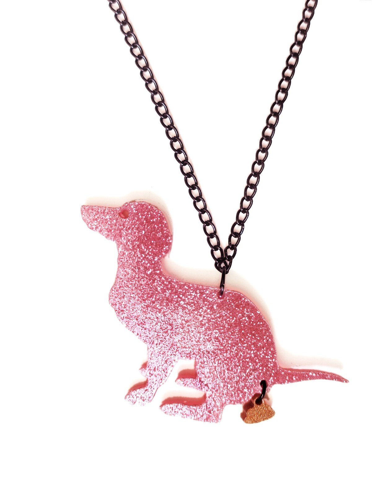 The Golden Turd ketting (teckel) glitter