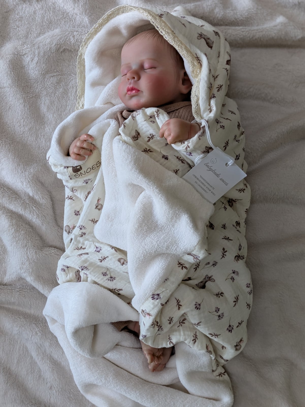 Handgemaakte wikkeldeken konijnenprint | Pastel | Baby 🐰 - 153046 Handgemaakte wikkeldeken konijnenprint | Pastel | Baby 🐰