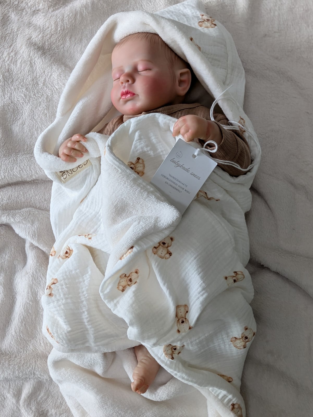 Handgemaakte wikkeldeken met berenprint | Hydrofiel & wellness fleece… - 153041 Handgemaakte wikkeldeken met berenprint | Hydrofiel & wellness fleece 🐻