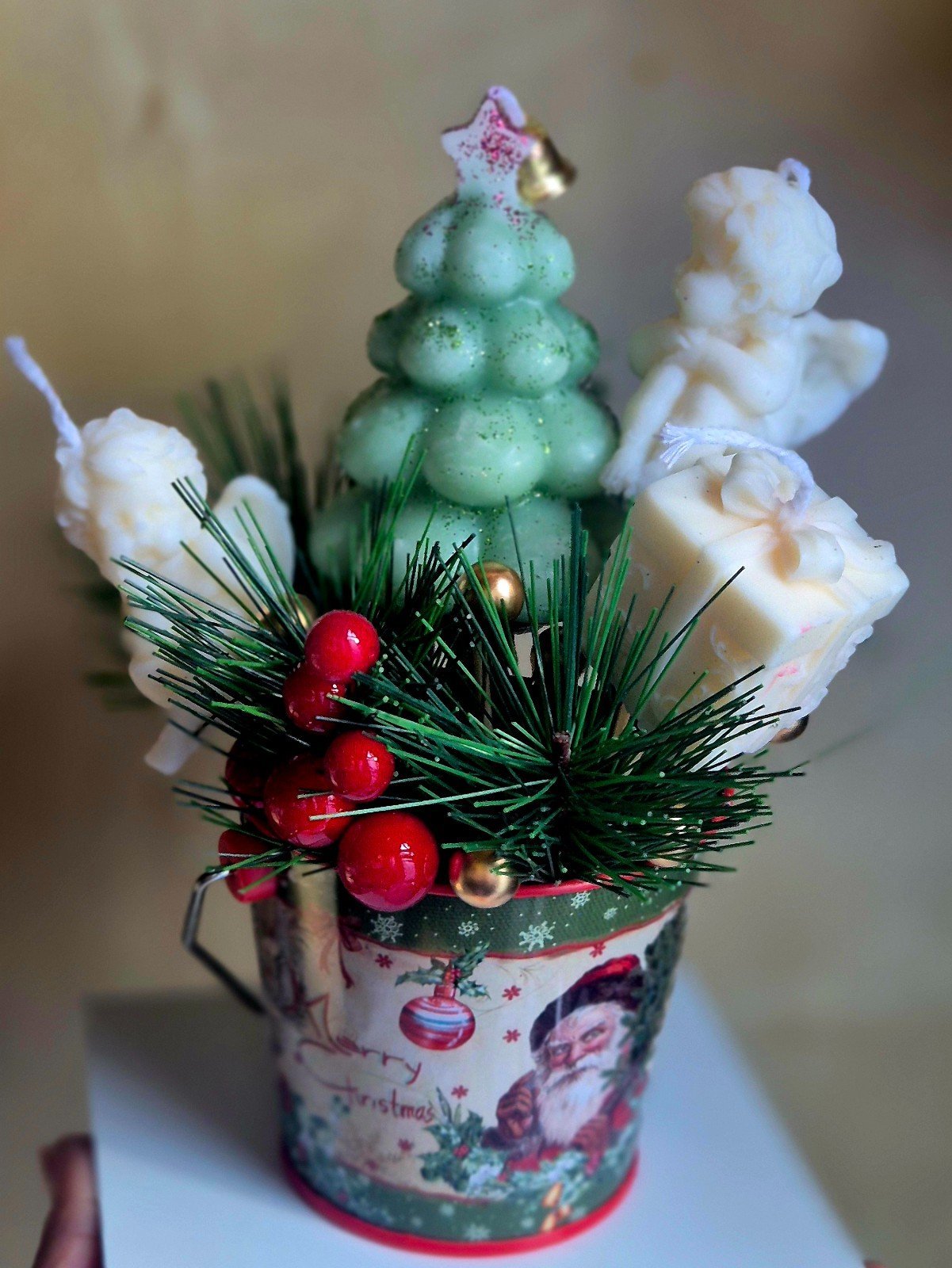 Voor deze kerst mooie kerst kaarssen boeket - 102169 Voor deze kerst mooie kerst kaarssen boeket