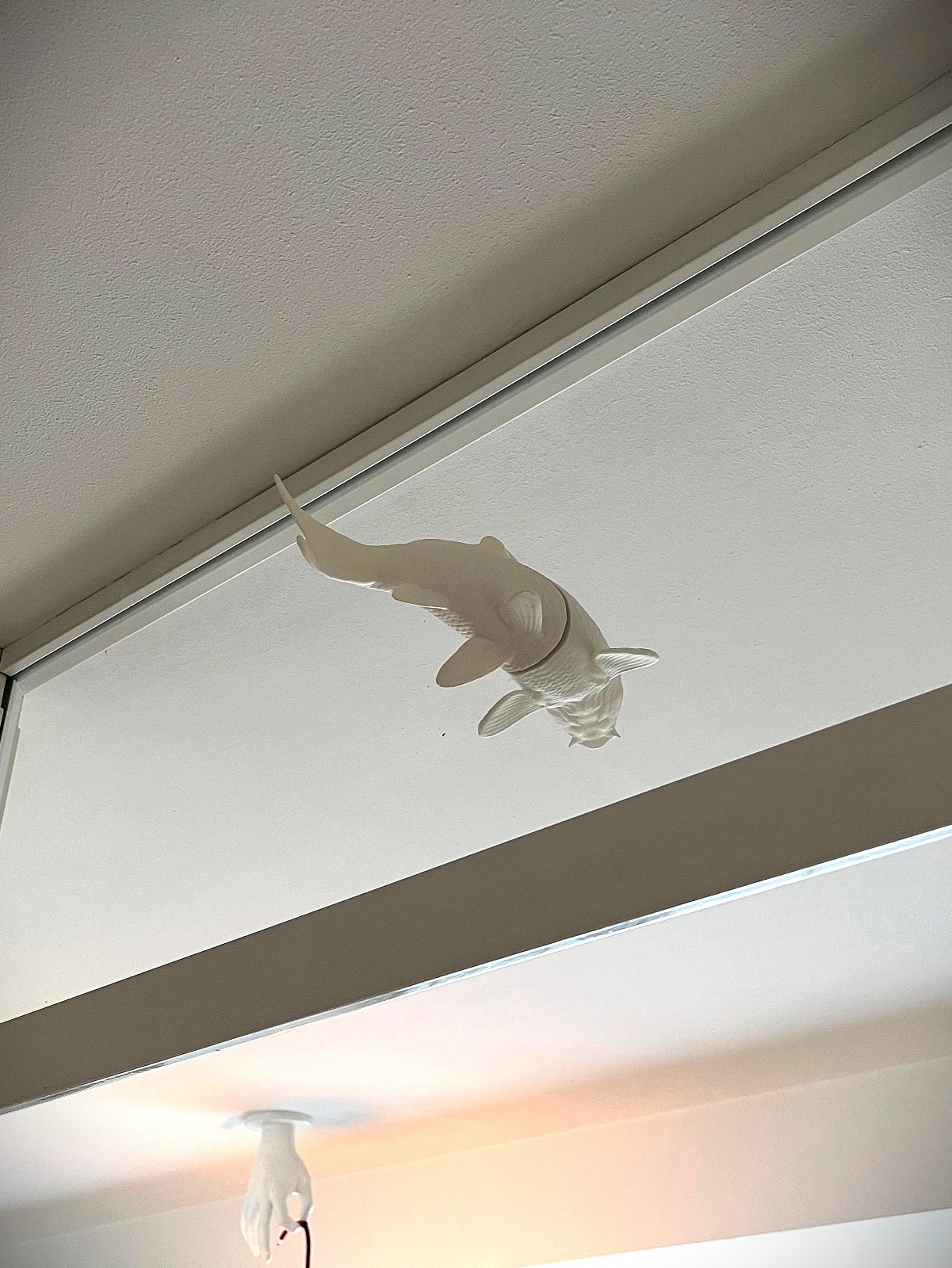 White Koi fish window art