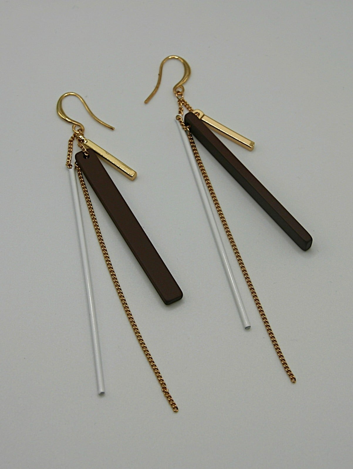 Chic evening bruin haak oorbellen