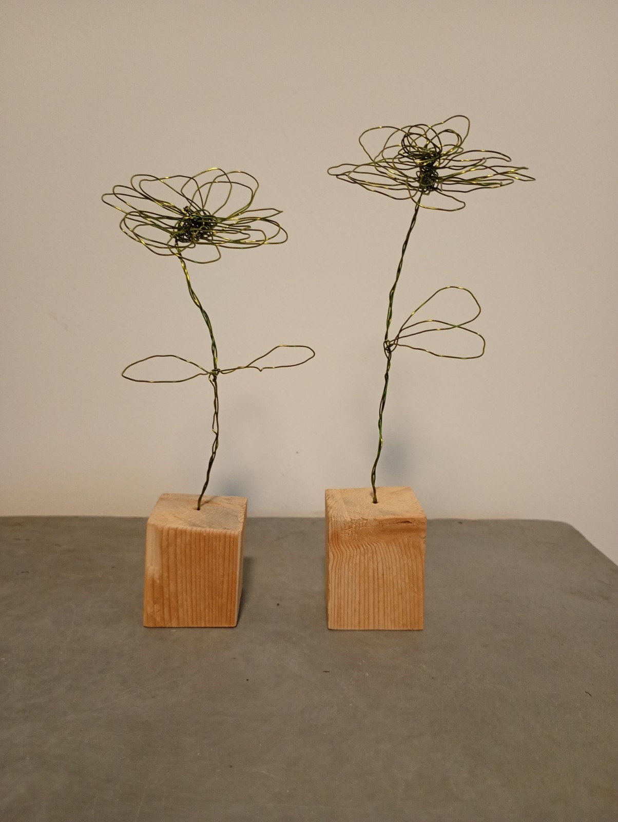 Decoratie, 2x bloem ijzerdraad, BILLIE-1, groen - 103879 Decoratie, 2x bloem ijzerdraad, BILLIE-1, groen